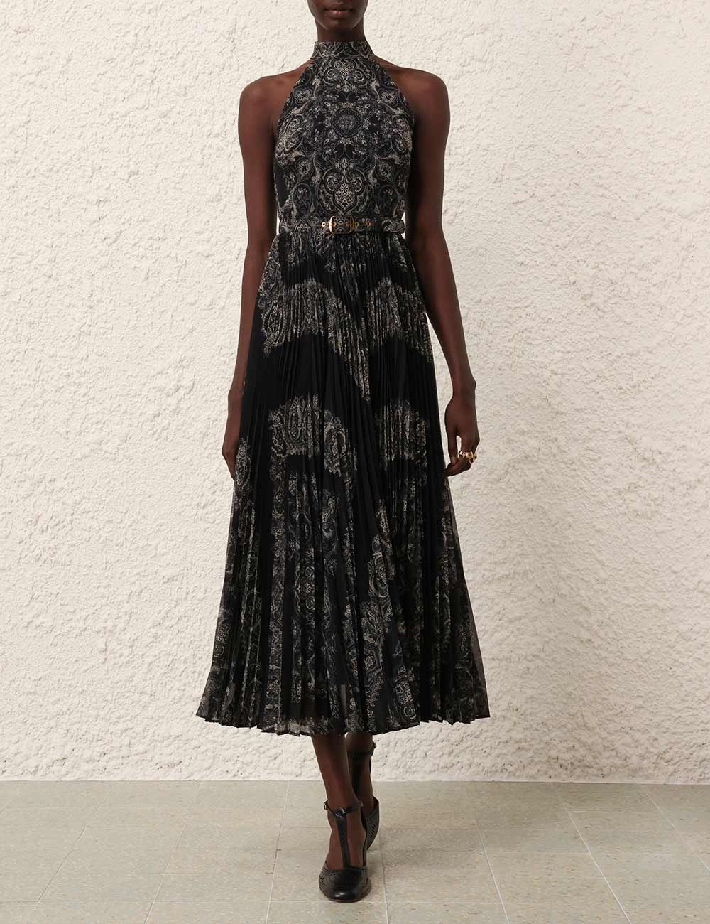 Zimmermann oc11z0825 Sunray Halter Picnic Dress in Black/White Size S / US 4 / IT 40 - 2 Thumbnail