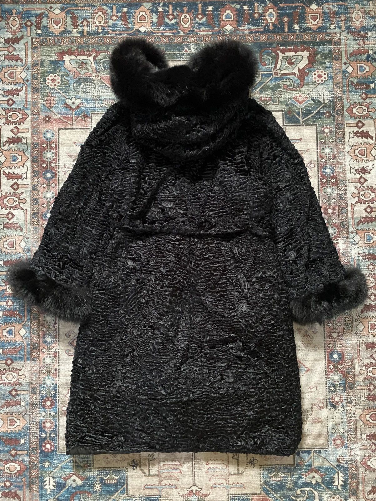 Max Mara Max Mara Karakul Black Fur Coat Reversible Size XS / US 0-2 / IT 36-38 - 3 Thumbnail