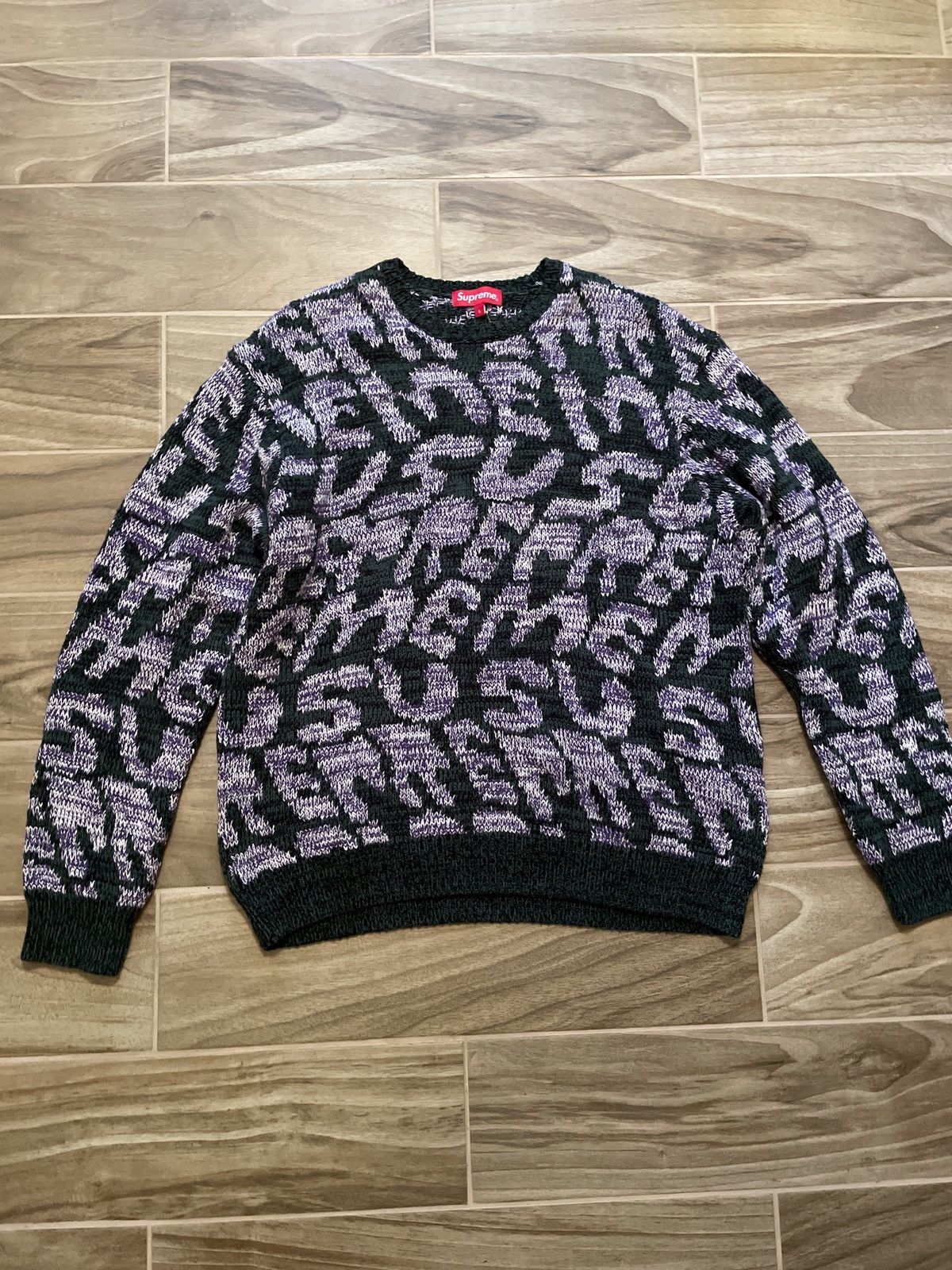 Supreme Stacked Sweater Blue XL