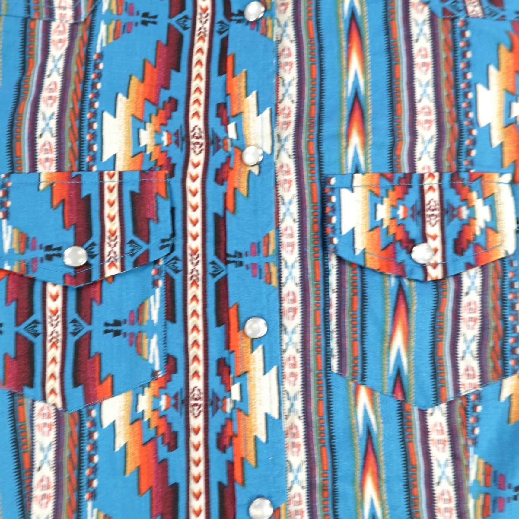 Vintage VINTAGE Cotton & Rye Women's Shirt Casual Long Sleeve Collared Button-Up Aztec Western Southwest Blue Medium Size M / US 6-8 / IT 42-44 - 3 Thumbnail