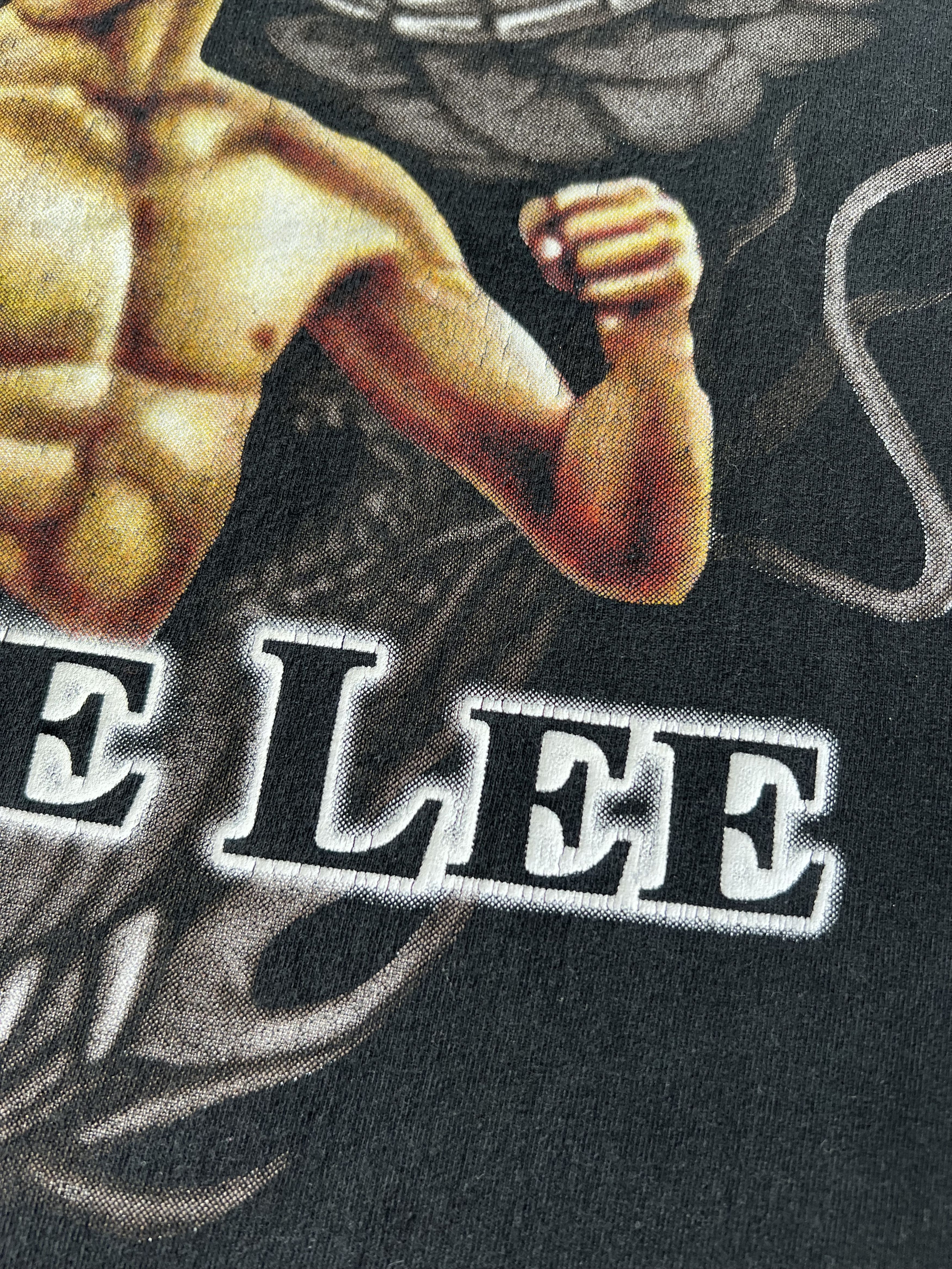 Vintage Vintage 90s Bruce Lee Dragon Movie Actor Black T-shirt Size US M / EU 48-50 / 2 - 8 Thumbnail