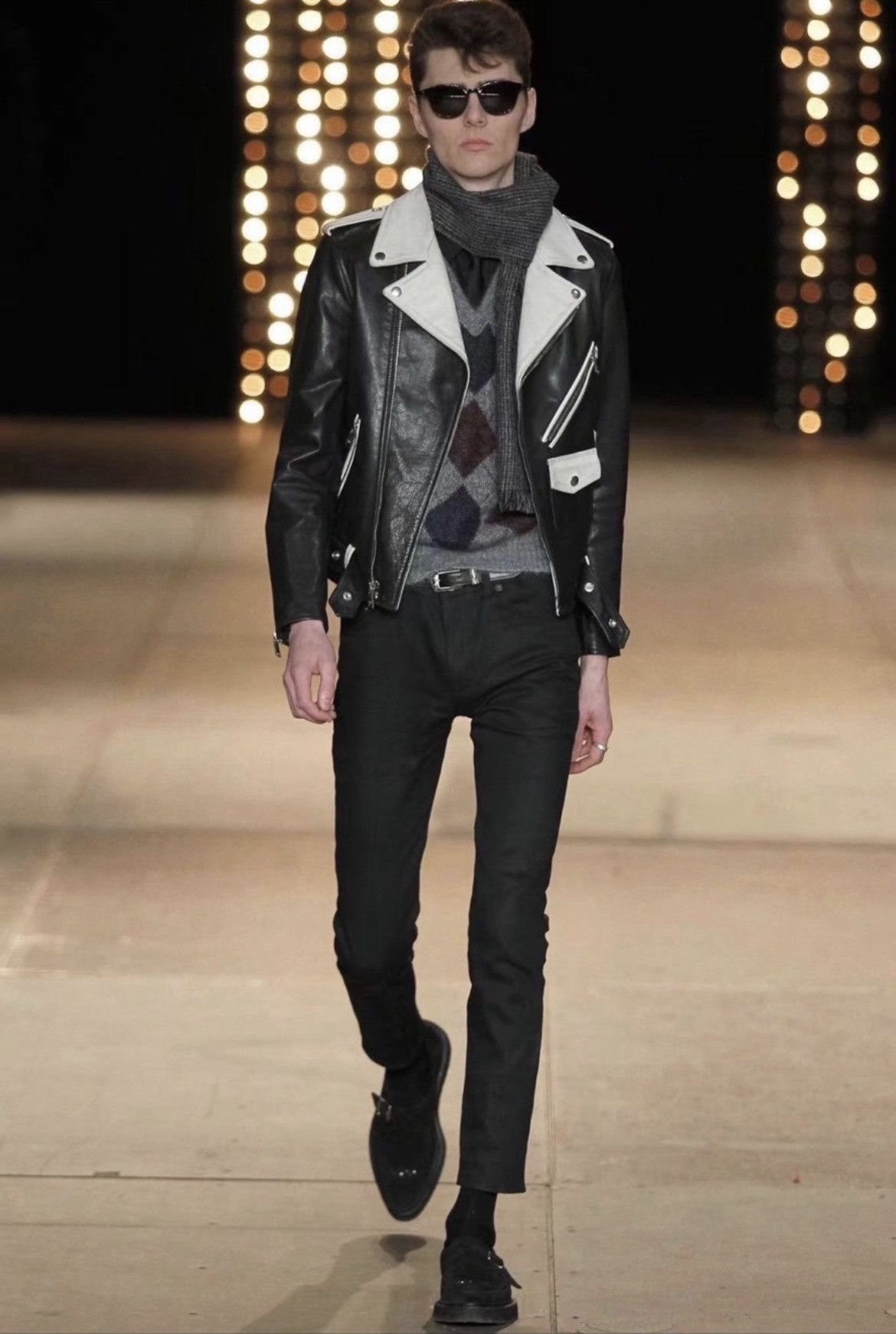 Saint Laurent Paris × Yves Saint Laurent Saint Laurent Paris SLP 14FW Black and White Leather Jacket Size US S / EU 44-46 / 1 - 9 Thumbnail
