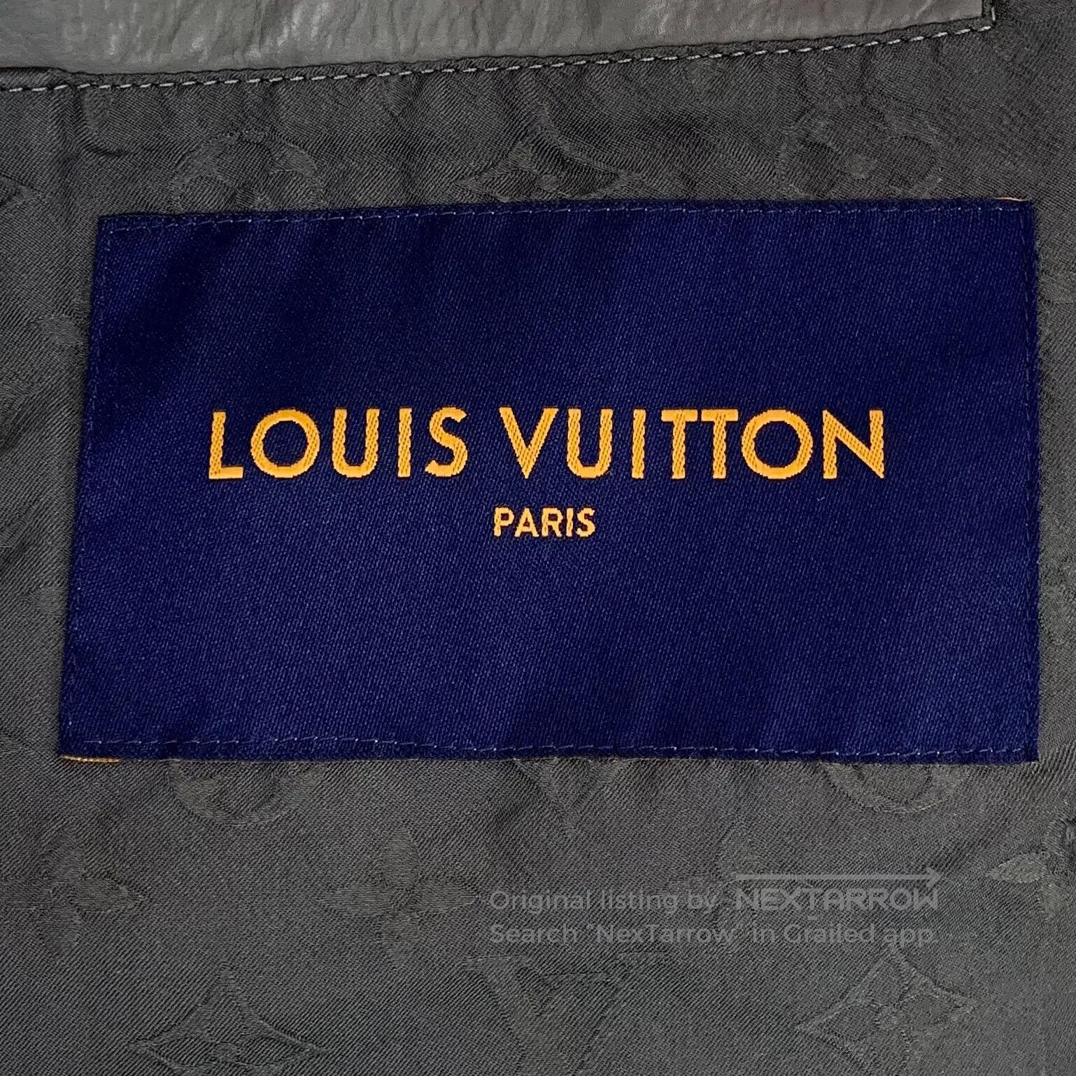 Louis Vuitton Louis Vuitton Grey letter embroidery leather collar zip lo Size US M / EU 48-50 / 2 - 5 Thumbnail