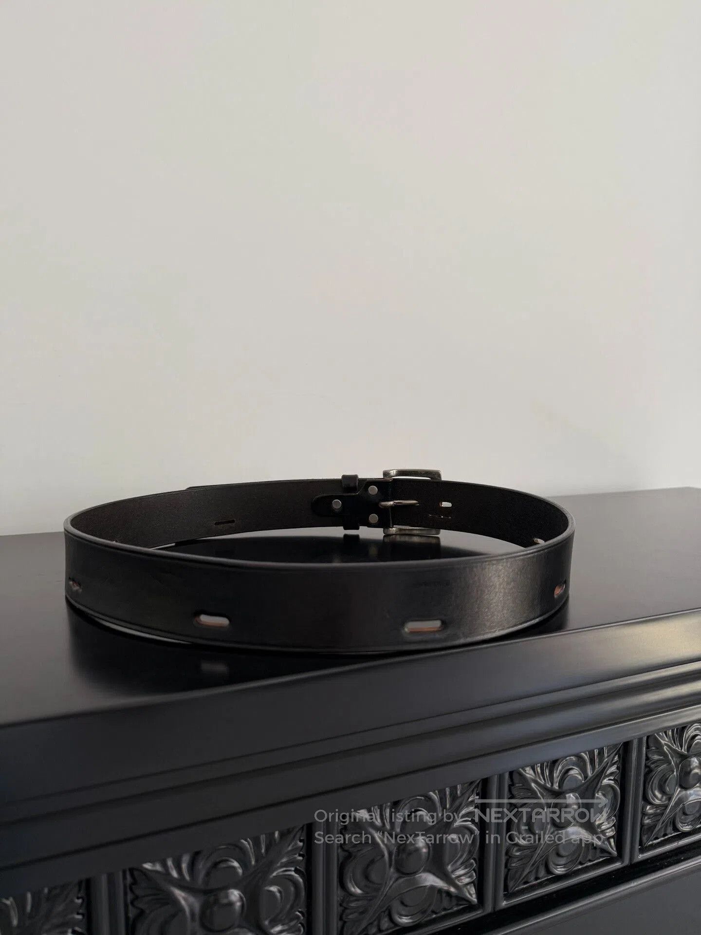 Yohji Yamamoto Yohji Yamamoto Pour Homme Black Leather Belt. Size ONE SIZE - 3 Thumbnail
