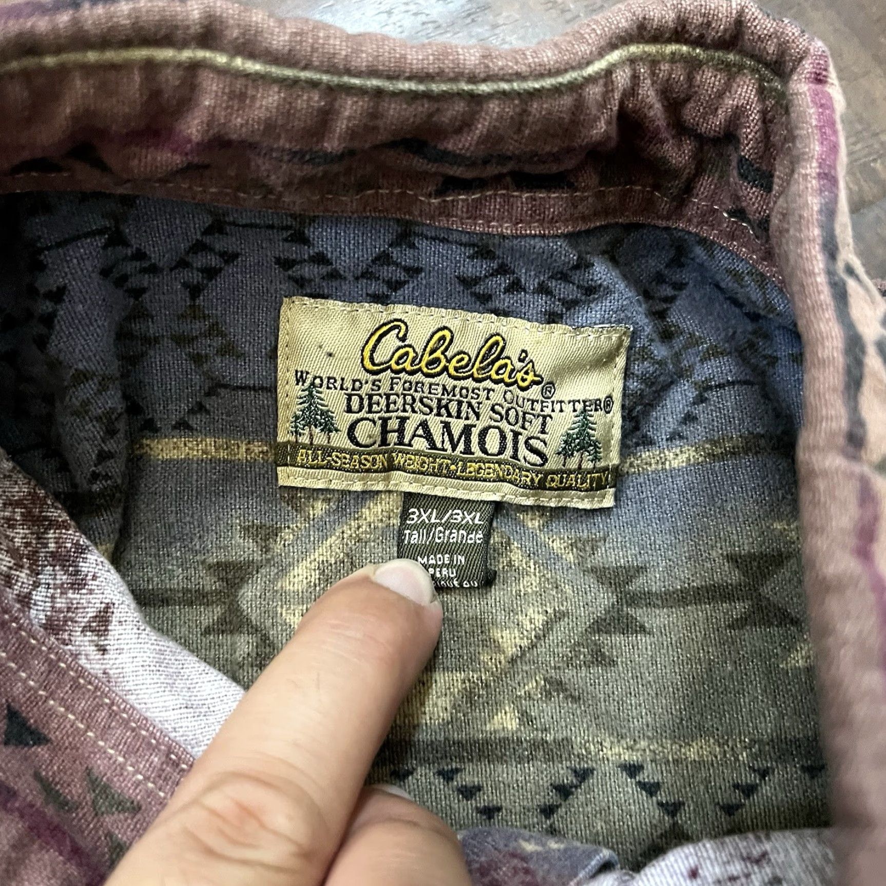 Vintage VINTAGE Cabela's Western Shirt Men 3XL Cotton Blend Aztec Chamois Button-Up Long Sleeve Plaid Cowboy Size US XXL / EU 58 / 5 - 7 Thumbnail