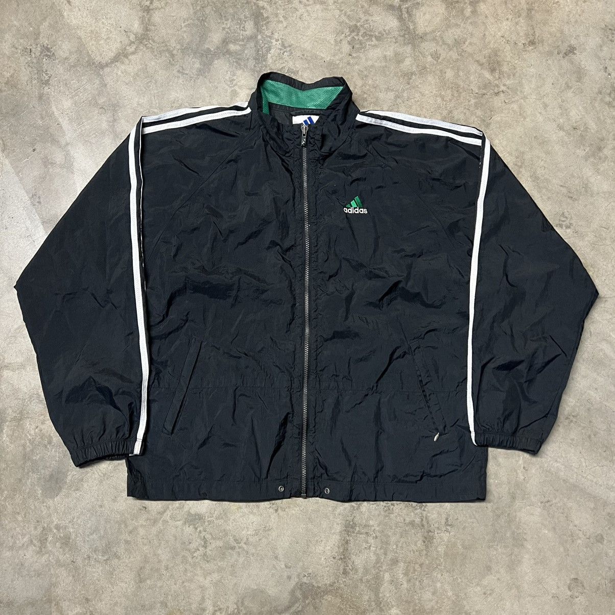 Adidas × Vintage Vintage 90’s Adidas Logo Windbreaker Jacket Size US L / EU 52-54 / 3 - 4 Thumbnail