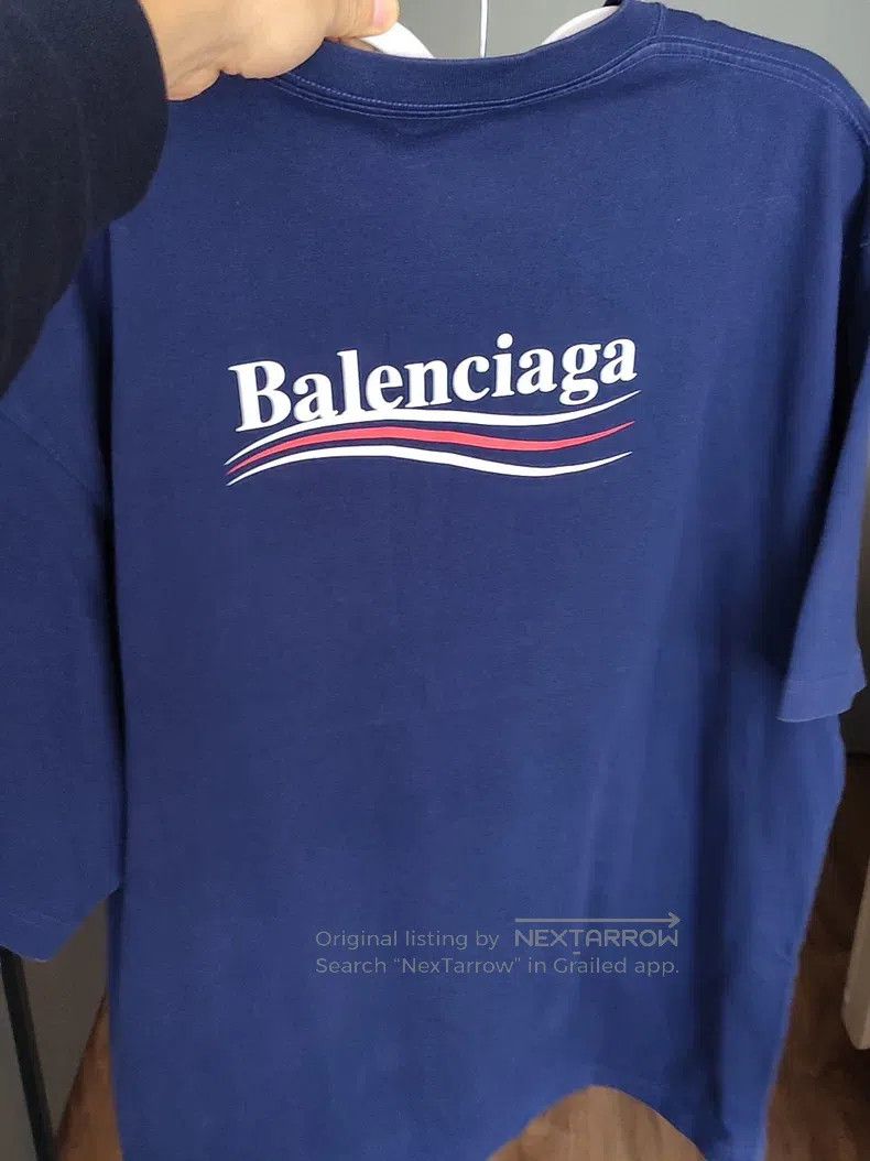 Balenciaga Balenciaga Men's T-shirt with Blue Cola Logo Size US L / EU 52-54 / 3 - 1 Thumbnail