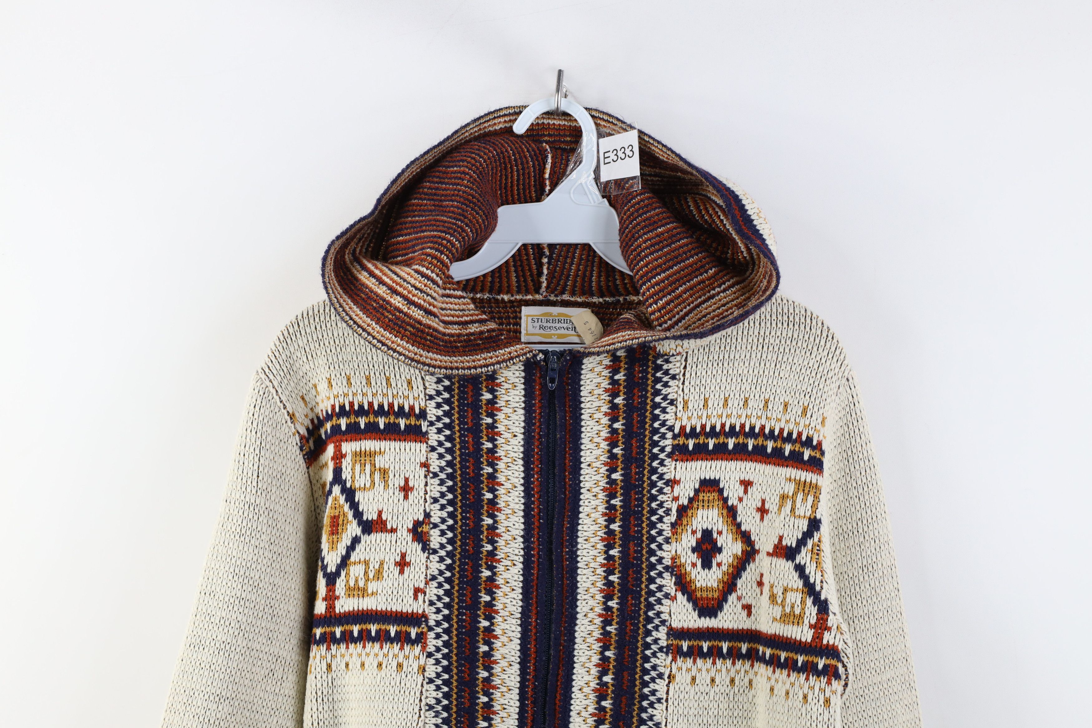 Vintage Vintage 70s Streetwear Fair Isle Full Zip Hoodie Sweater Size S / US 4 / IT 40 - 2 Thumbnail