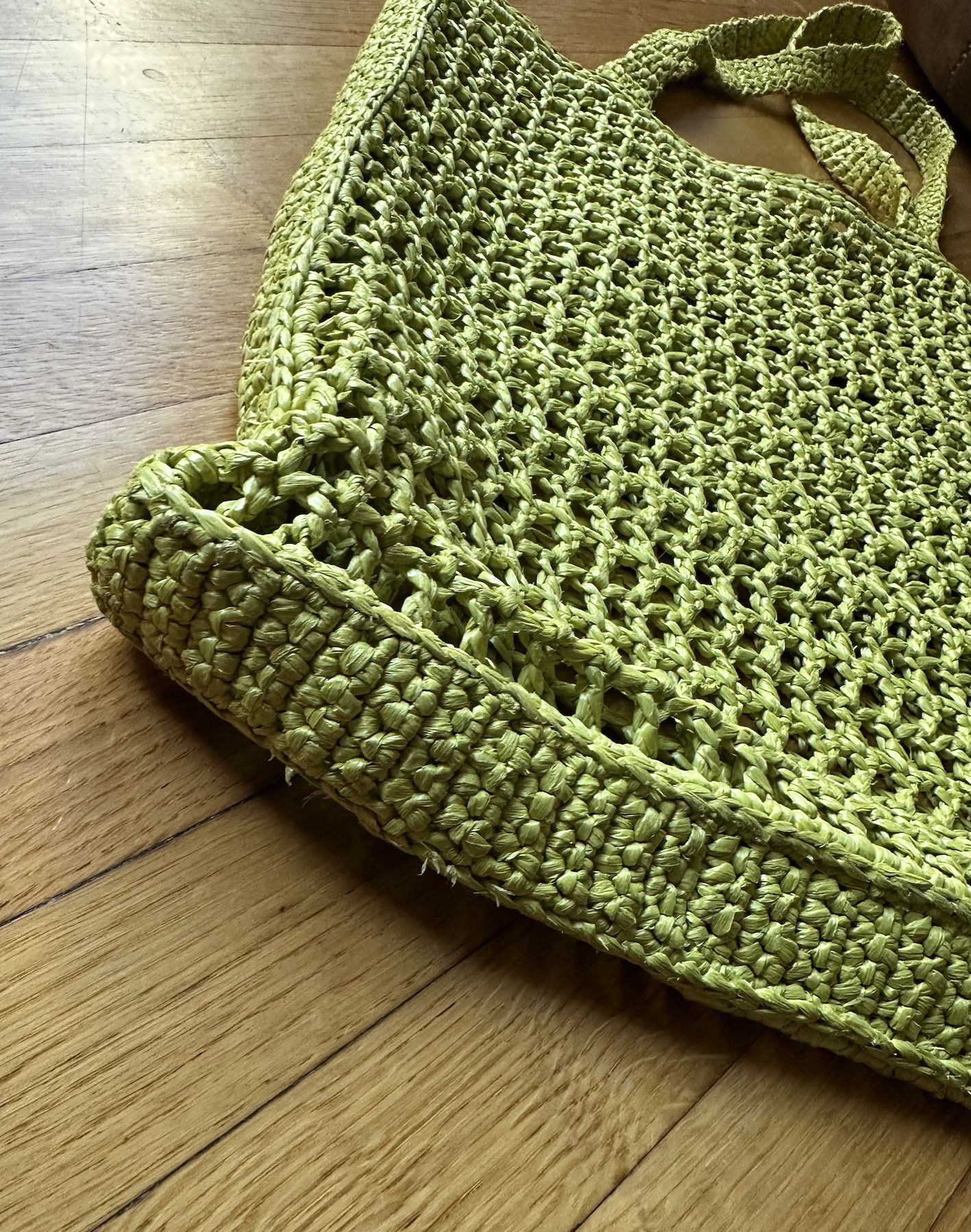 Prada PRADA crochet raffia triangle logo tote bag - lime green Size ONE SIZE - 12 Thumbnail