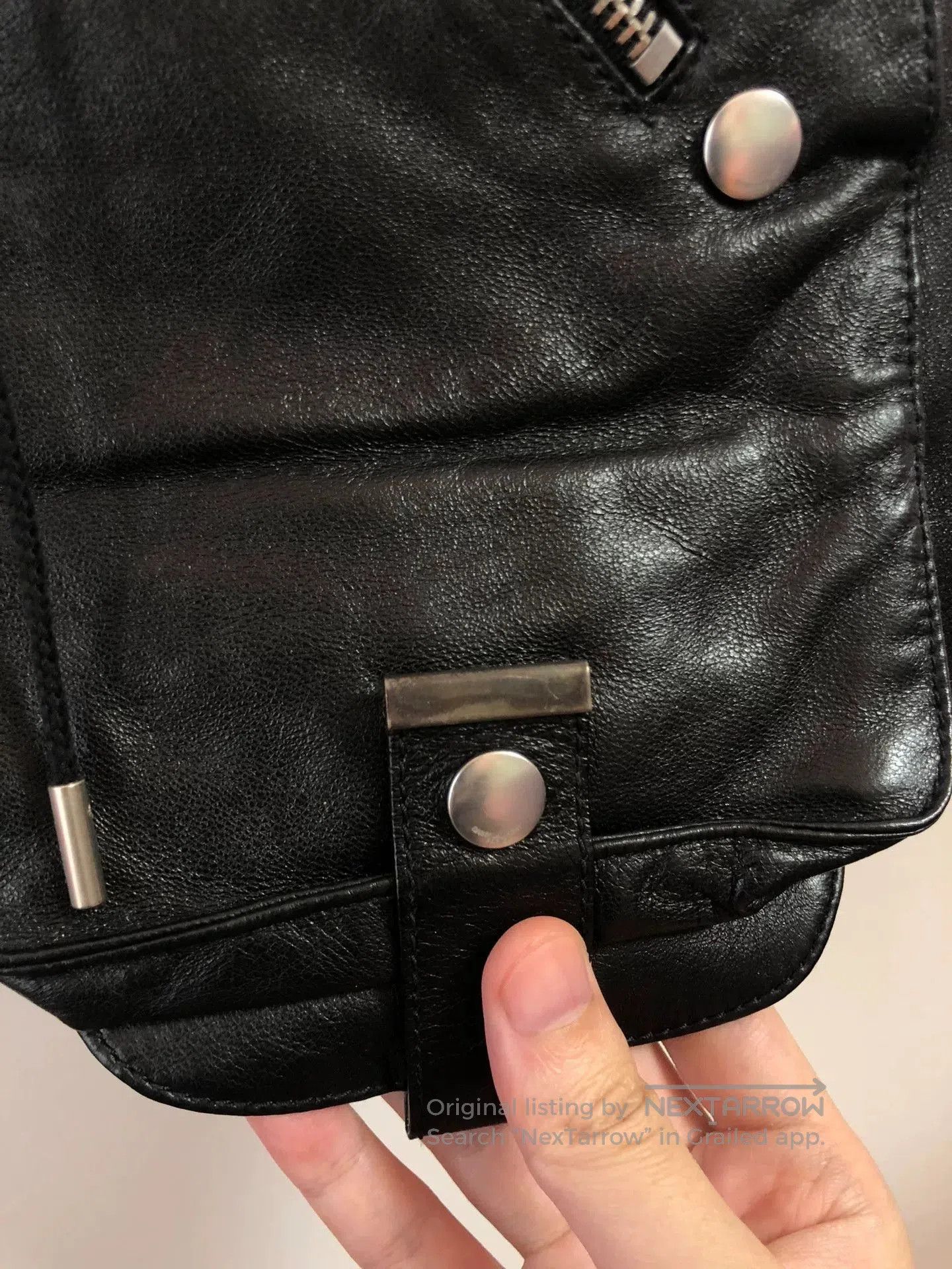 Yves Saint Laurent saint laurent black leather mini skirt. Size 39" - 3 Thumbnail