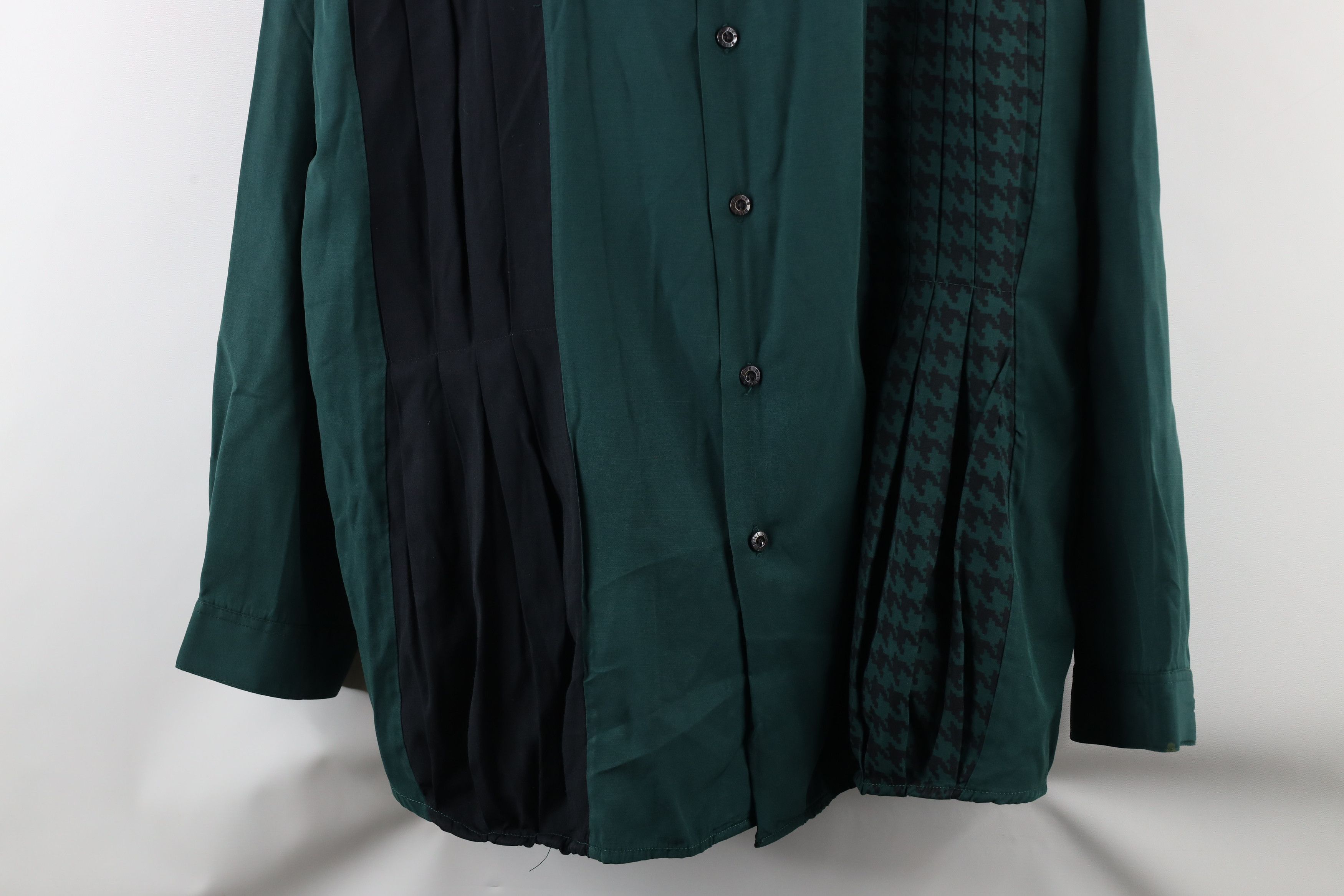 Vintage Vintage 90s Streetwear Band Collar Button Shirt Green Size US XL / EU 56 / 4 - 3 Thumbnail