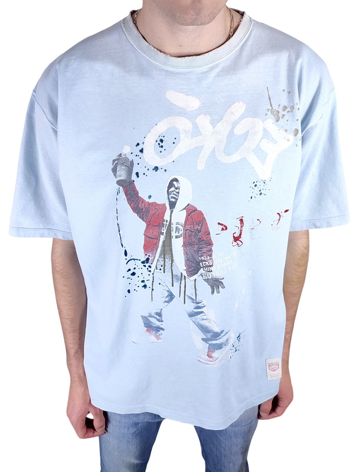 Ecko Unltd. Y2K Vintage Ecko Graffiti Distressed Print Hip-Hop Tee Size US XL / EU 56 / 4 - 3 Thumbnail