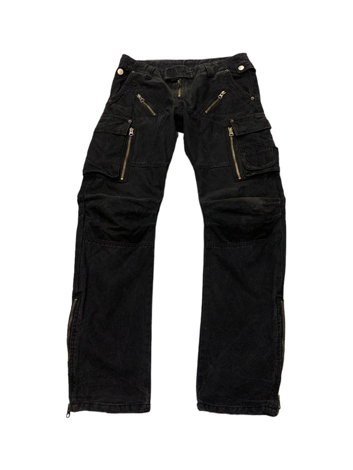 Issey Miyake × PPFM × Tete Homme PPFM Japan Bondage Double Knee Zipper Black Tech Cargo Pants Size US 32 / EU 48 - 3 Thumbnail