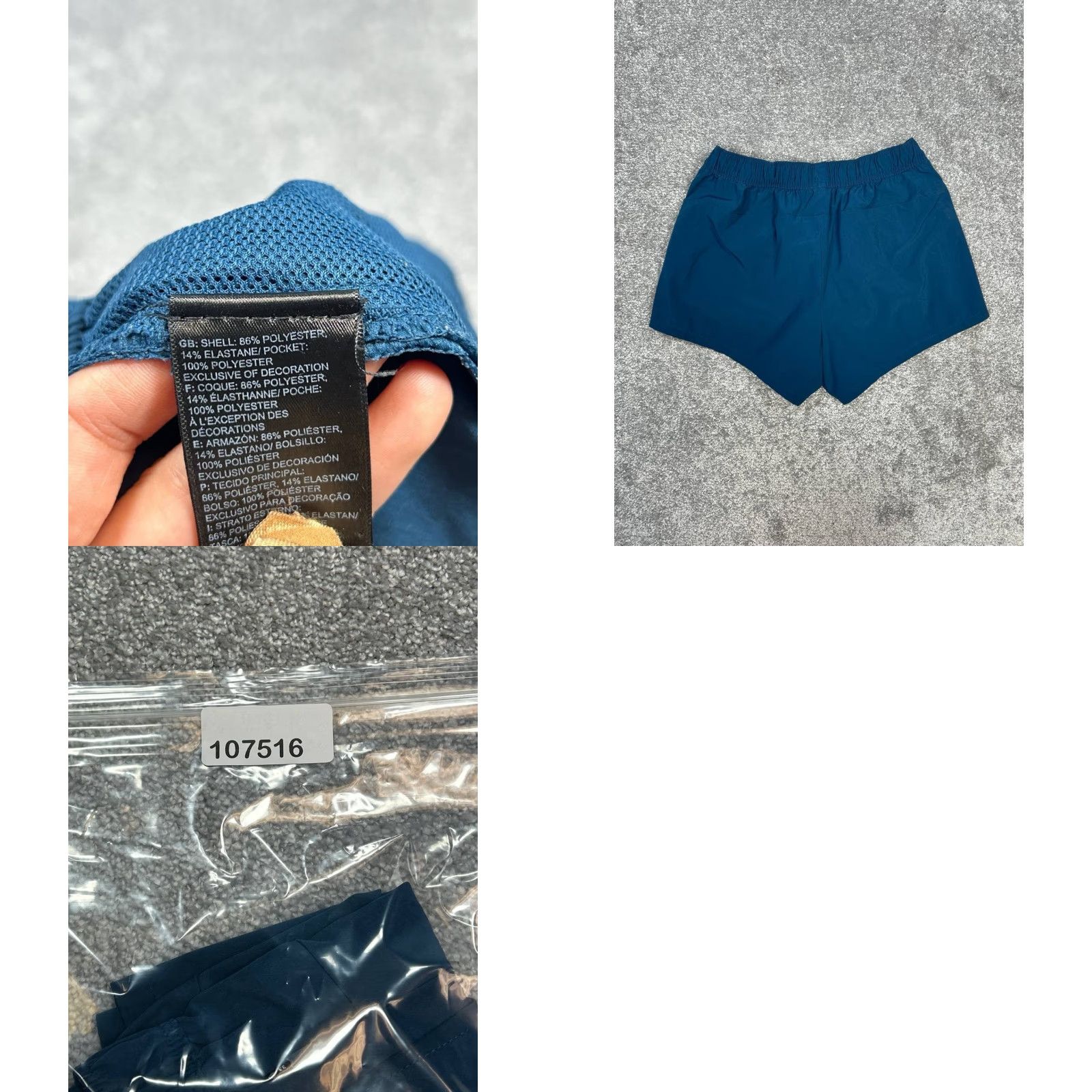 The North Face The North Face Running Shorts Womens Small Blue Logo Stretch Mid Rise Drawstring Size 28" / US 6 / IT 42 - 8 Thumbnail