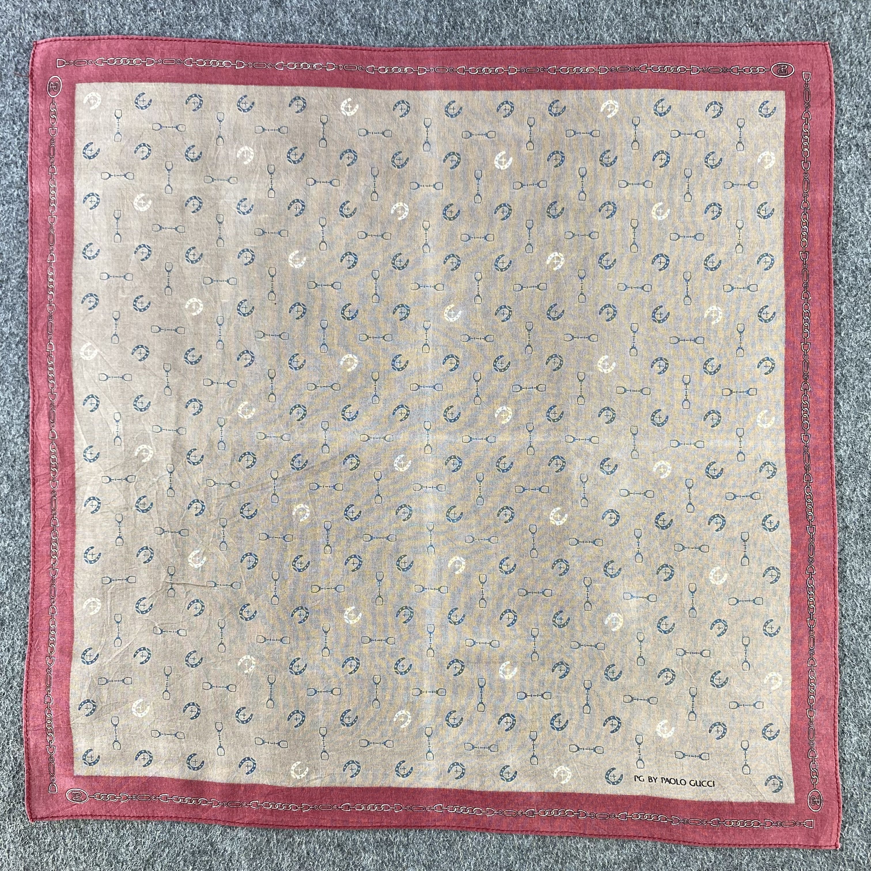 Paolo Gucci × Vintage Paolo Gucci Handkerchief/Neckerchief/Bandana HC735 Size ONE SIZE - 1 Thumbnail