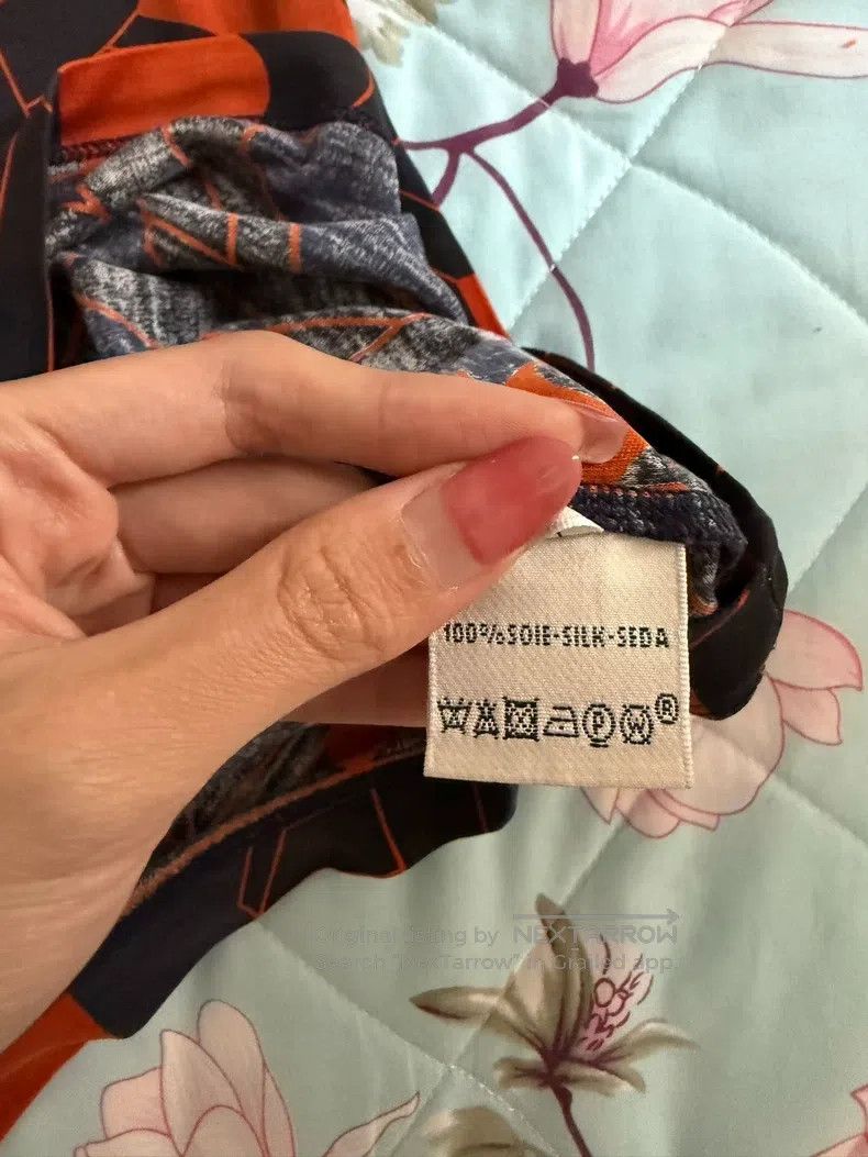 Hermes Hermes Top in silk, gray and orange color scheme Size XS / US 0-2 / IT 36-38 - 5 Thumbnail