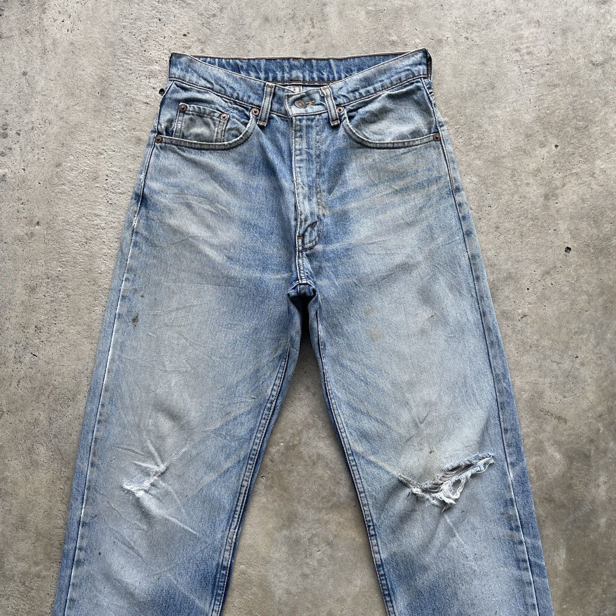 Levi's Vintage Levis Distressed Sick Jeans Faded Wash Dirty Pants Size US 27 - 3 Thumbnail