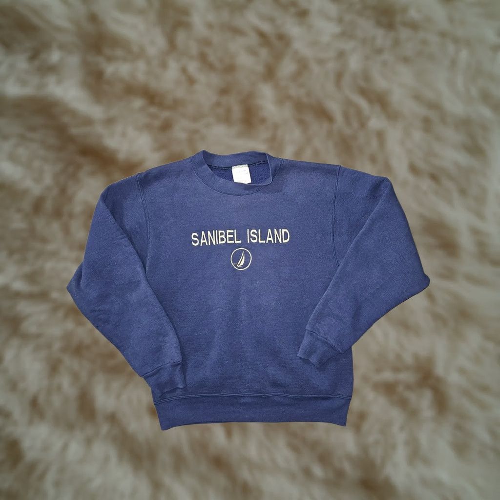 Vintage VINTAGE Oneita Sweatshirt Mens Small Blue Crewneck 90s Sanibel Island Embroidered Logo Graphic Print USA Crewneck Pullover /* Size US S / EU 44-46 / 1 - 1 Thumbnail