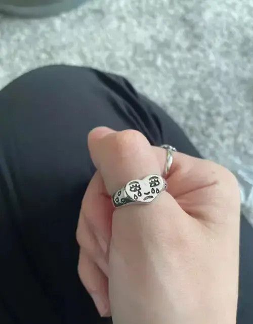 Ring Of Fire Crying Face Adjustable Ring Size ONE SIZE - 1 Thumbnail