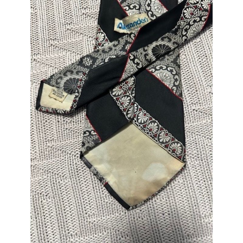 Vintage Vintage Alexander black paisley striped polyester tie Size ONE SIZE - 2 Thumbnail
