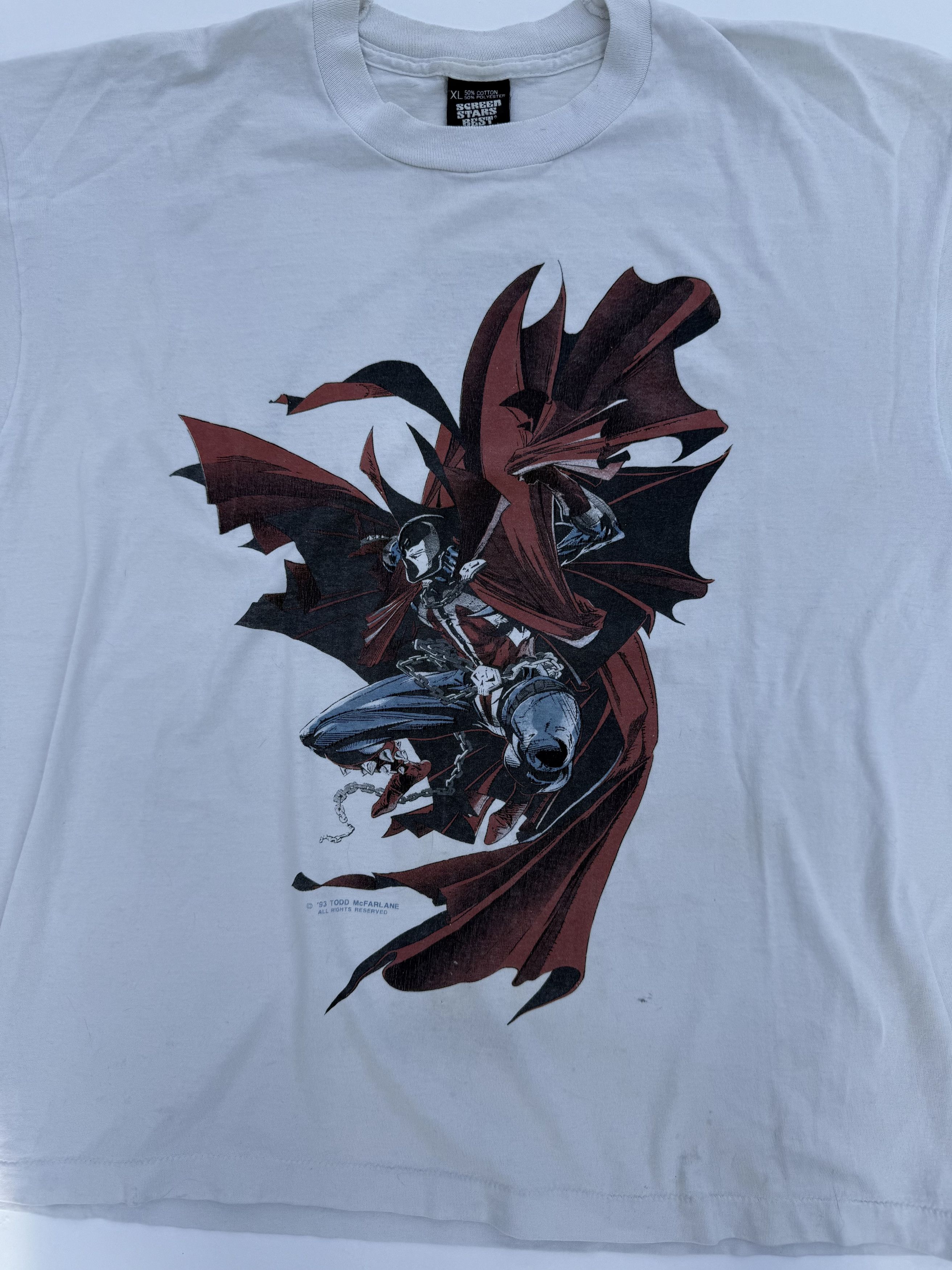 Vintage Vintage 1992 'Spawn' Todd Mcfarlane Marvel T-Shirt Size US XL / EU 56 / 4 - 2 Thumbnail