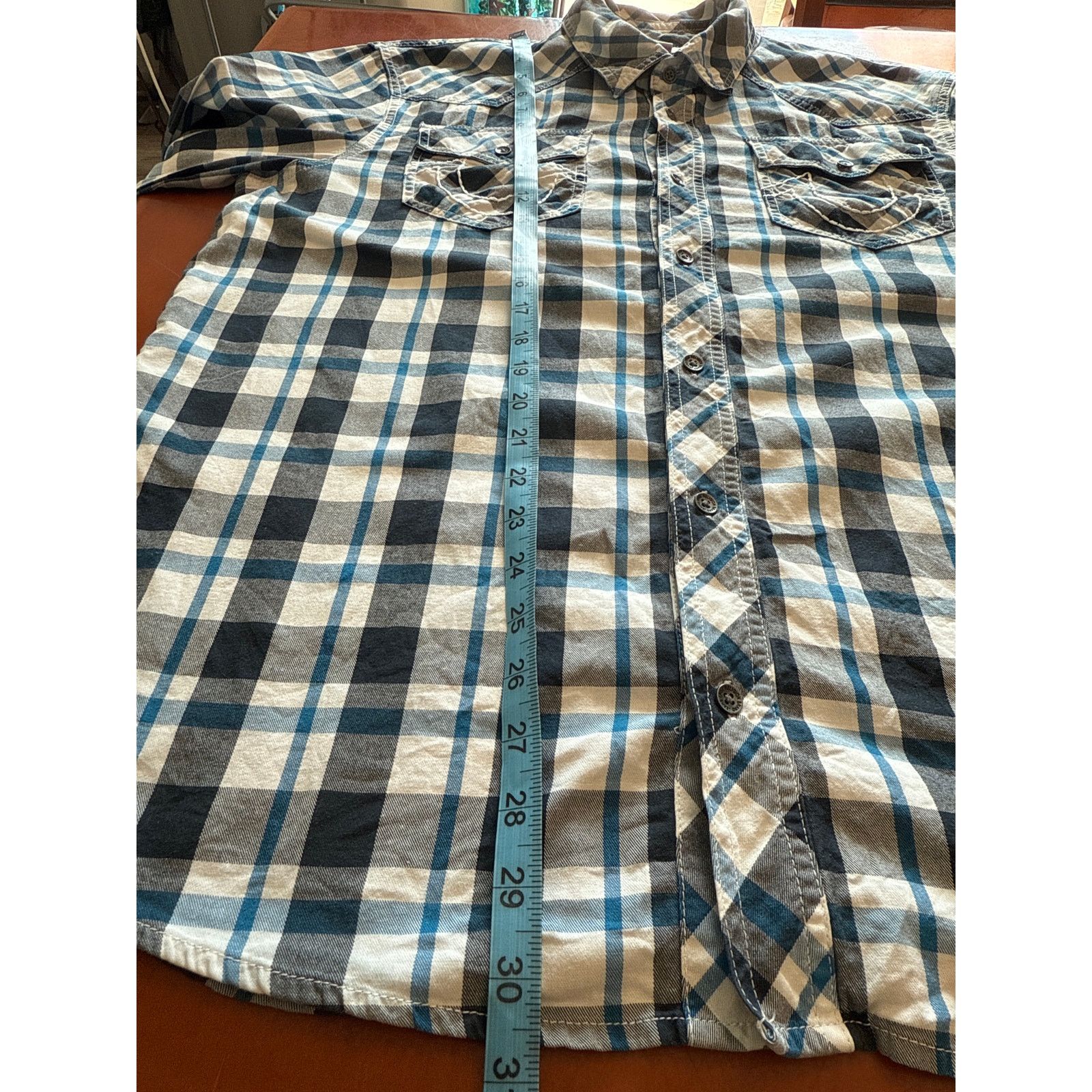 True Religion True Religion Men’s Long Sleeve Western Shirt Blue Plaid L Size US L / EU 52-54 / 3 - 5 Thumbnail