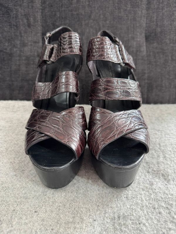 Bottega Veneta Bottega Veneta Crocodile High Heels leather sandals size 36 Size US 6 / IT 36 - 4 Thumbnail