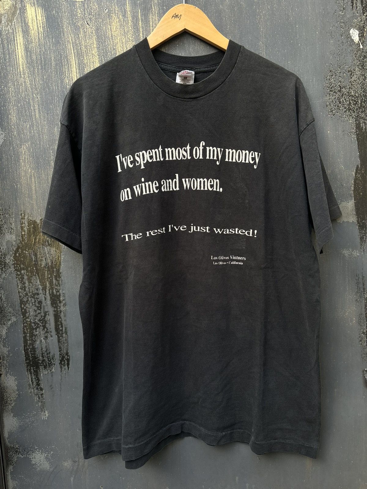 Vintage RARE! Vintage 90’s Wine And Woman Parody Wording Faded Size US XL / EU 56 / 4 - 4 Thumbnail