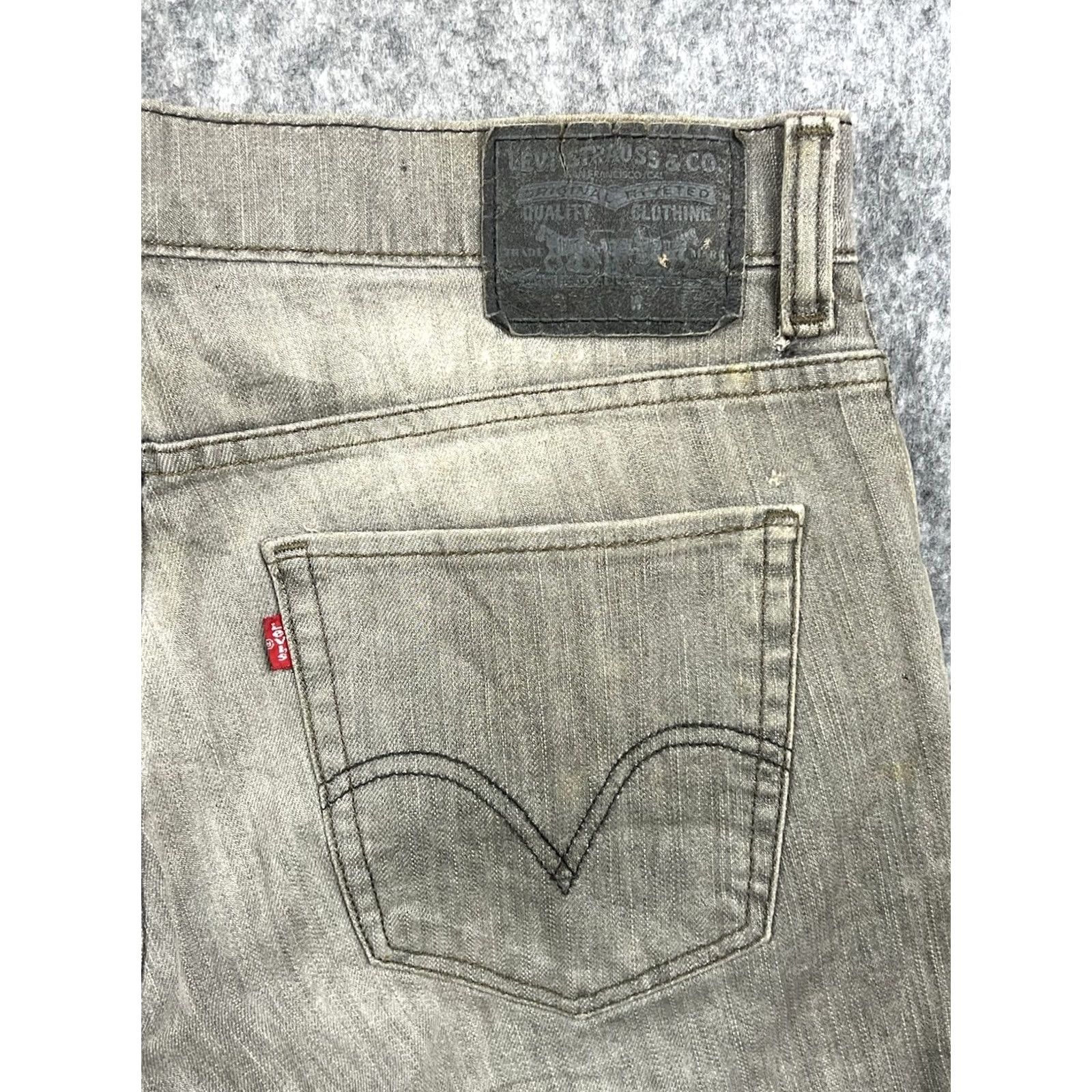 Levi's VINTAGE Levi's 511 Jeans Slim Straight 32x30 Gray Men's Distressed Stained 5-Pocket Denim Cotton Regular Rise Mid Size US 32 / EU 48 - 7 Thumbnail