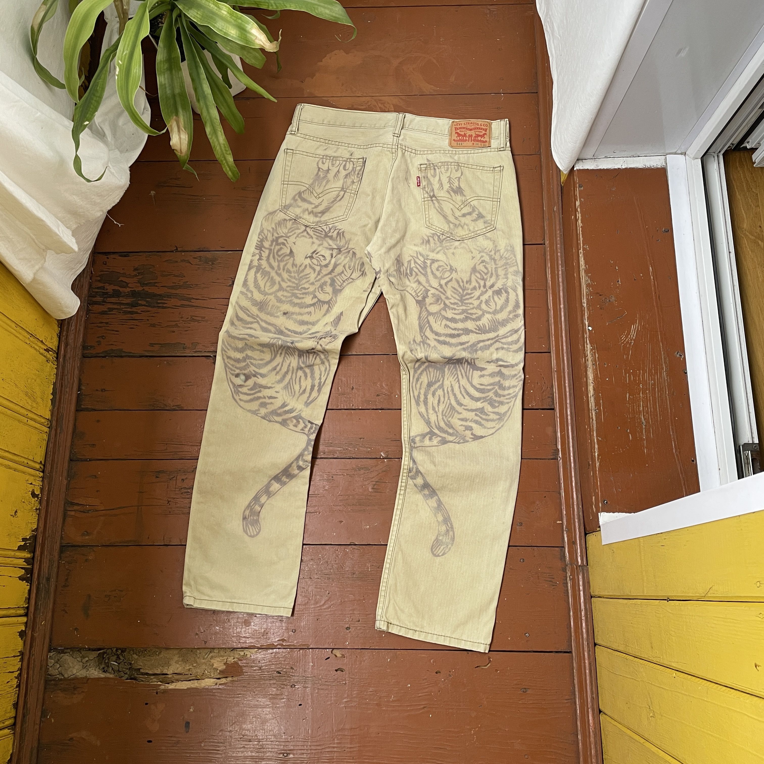 Levi's Levi's Custom Pants Tiger y2k opium animal Art 1of1 Rare Size US 34 / EU 50 - 1 Thumbnail