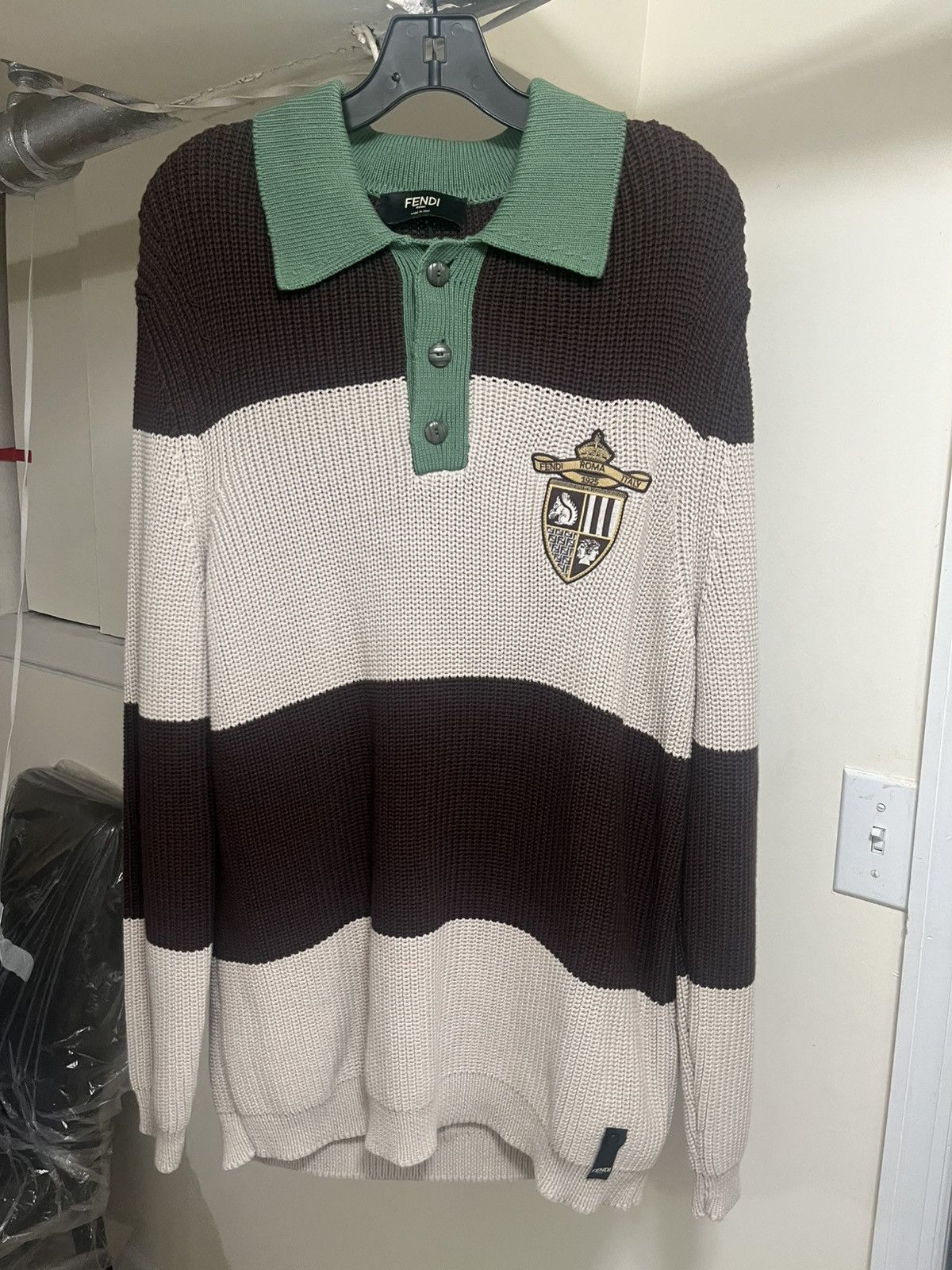 Fendi Fendi Polo/Cardigan Knit Sz 50 Size US M / EU 48-50 / 2 - 16 Thumbnail