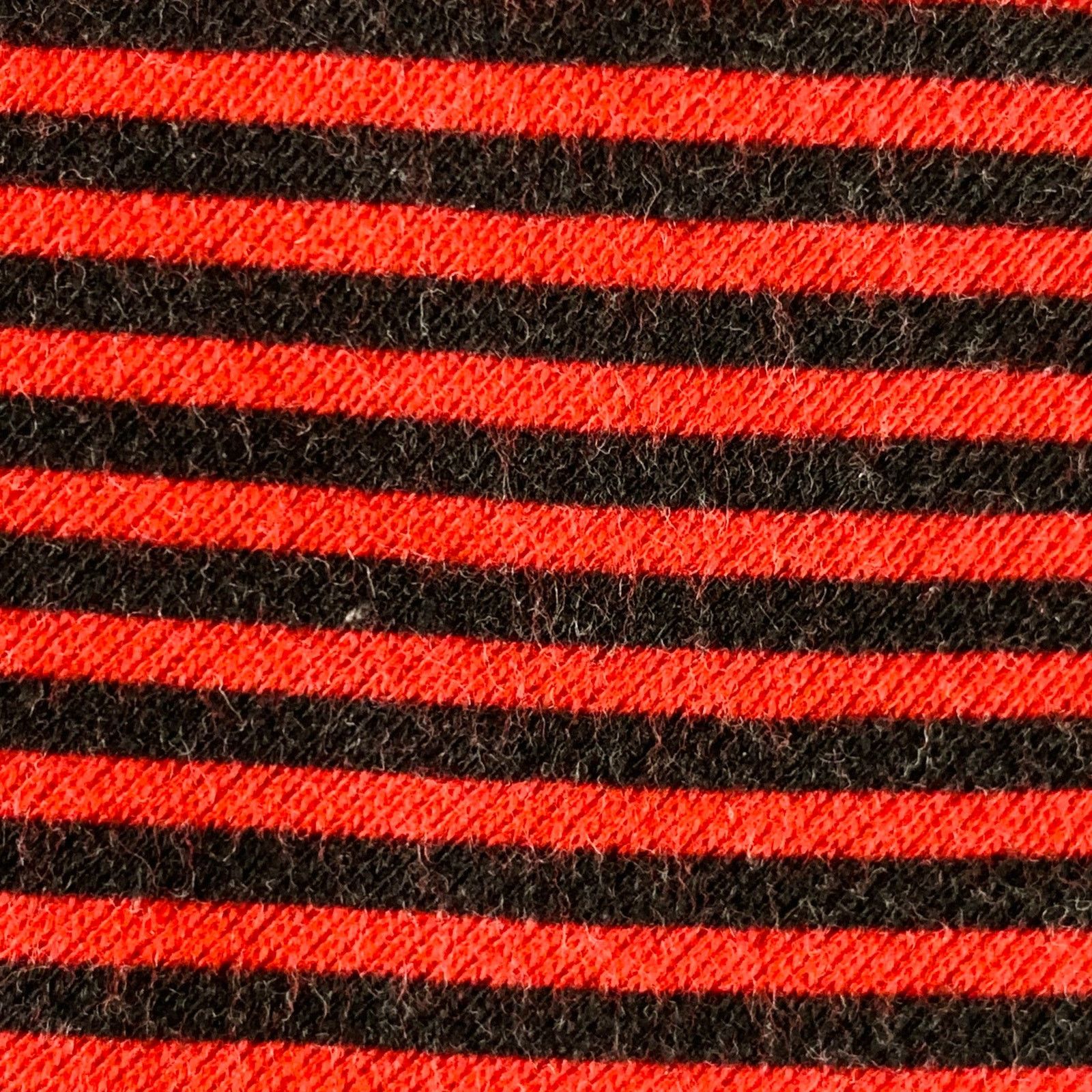 Adam Kimmel ADAM KIMMEL Red Black Stripe Cotton Skinny Tie Size ONE SIZE - 3 Thumbnail