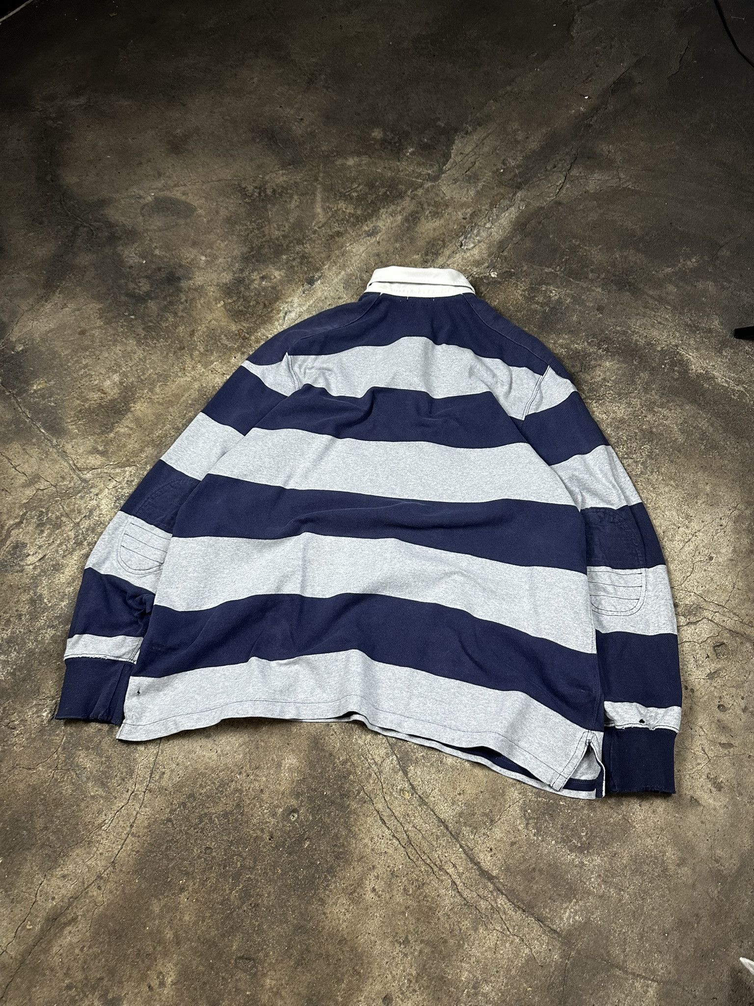 Polo Ralph Lauren Vintage Polo Ralph Lauren Rugby Longsleeve Stripped Polo Size US XL / EU 56 / 4 - 4 Thumbnail