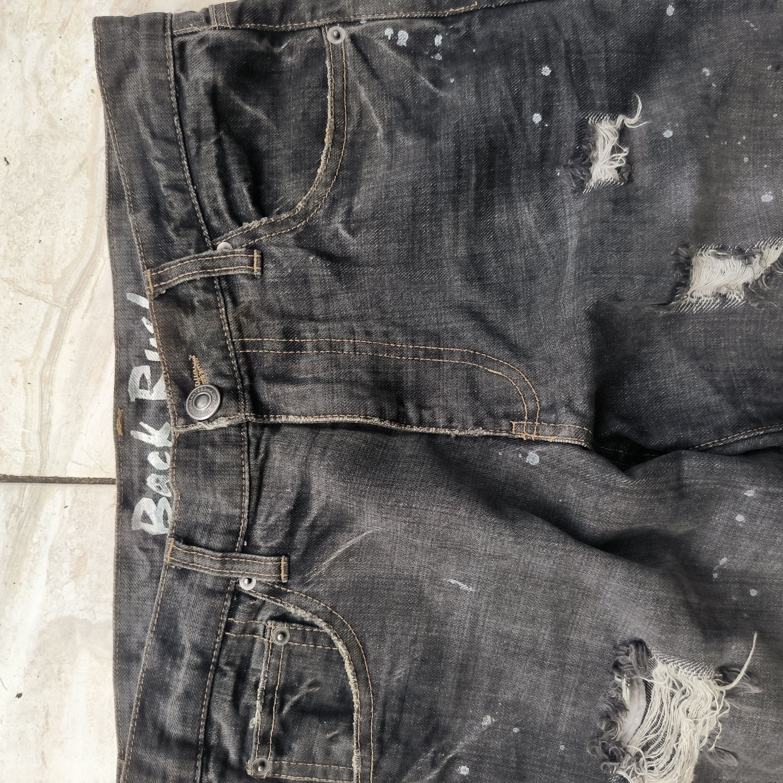 Vintage 2000s Back Rush Japan Splatter Distressed Jeans