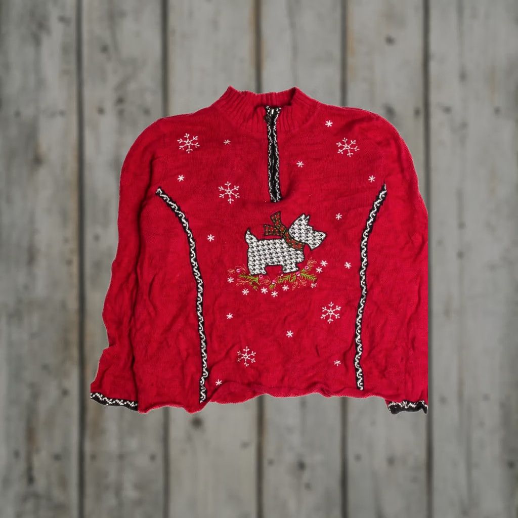 Vintage VINTAGE Red Ugly Christmas Cardigan 59728 Cardigan Large Red Christmas Womens Mens XXLTOP Size L / US 10 / IT 46 - 1 Thumbnail