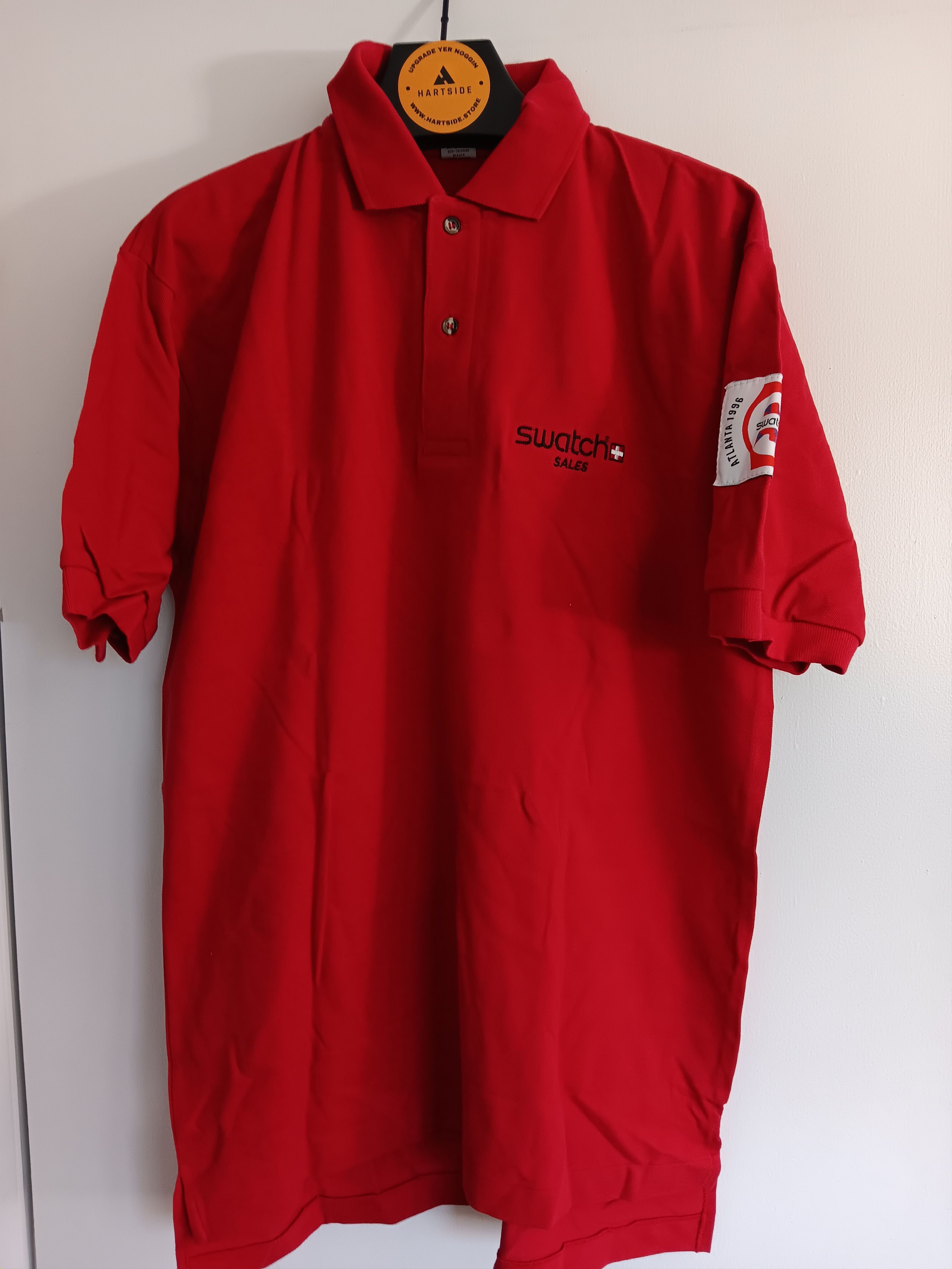 Swatch Vintage Swatch 1996 Olympics Sales Polo Shirt - LARGE Size US L / EU 52-54 / 3 - 1 Thumbnail