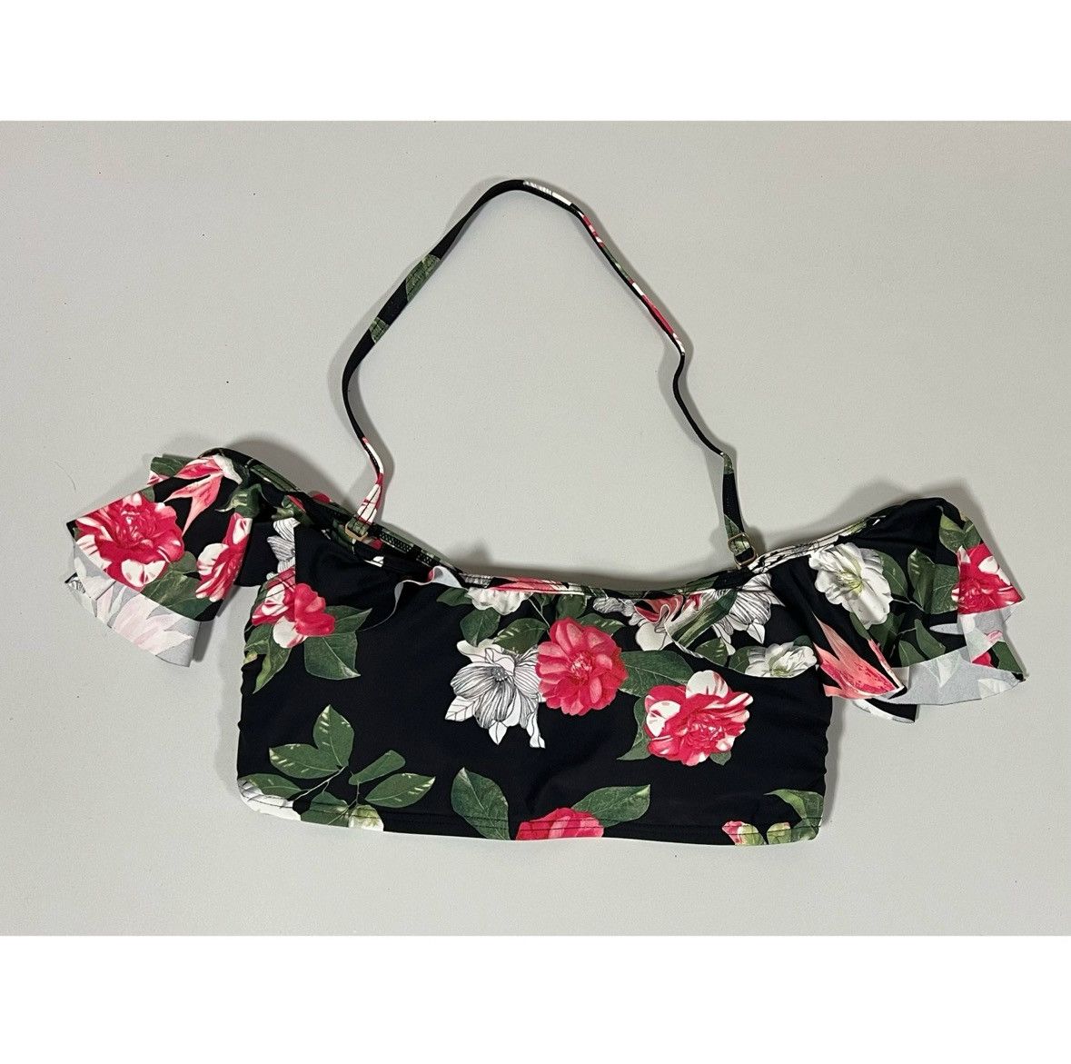 Vince Camuto Off-the-Shoulder Floral Ruffle Bikini Top Swimwear Size S 🌹✨ Size S / US 4 / IT 40 - 3 Thumbnail
