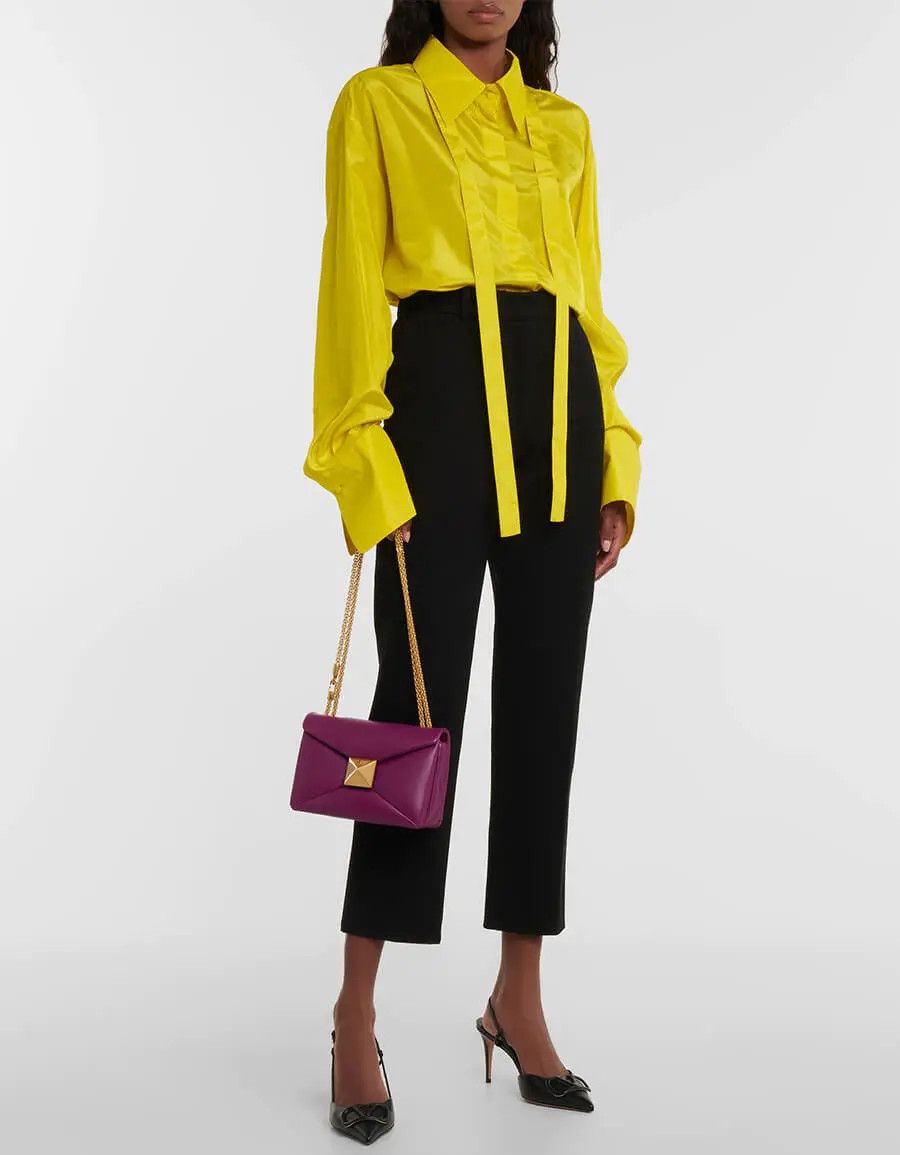 Valentino o1y0326 Silk Shirt in Yellow Size M / US 6-8 / IT 42-44 - 5 Thumbnail