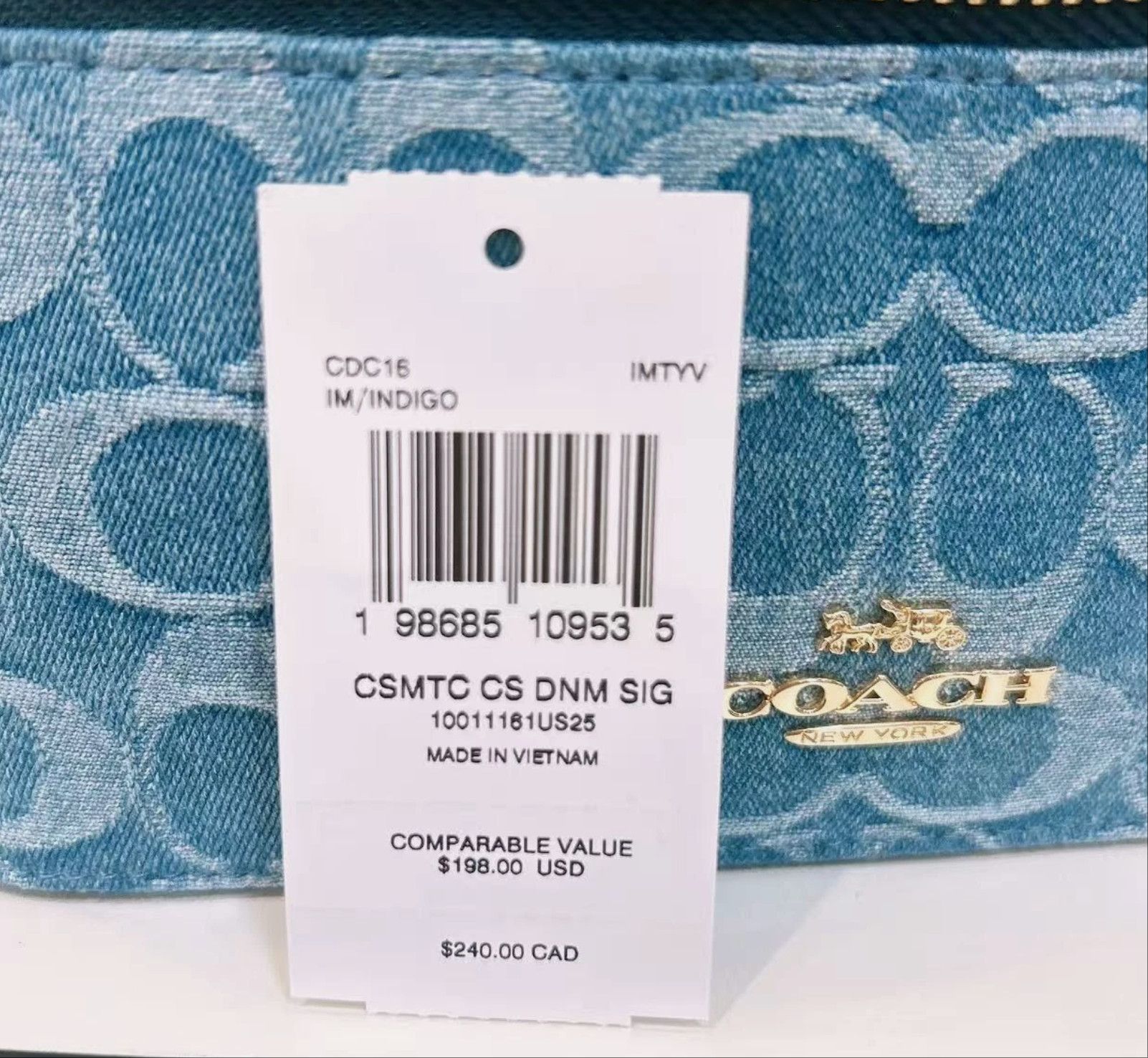 Coach Cosmetic Case In Signature Denim CDC16 with long crossbody Size ONE SIZE - 11 Thumbnail
