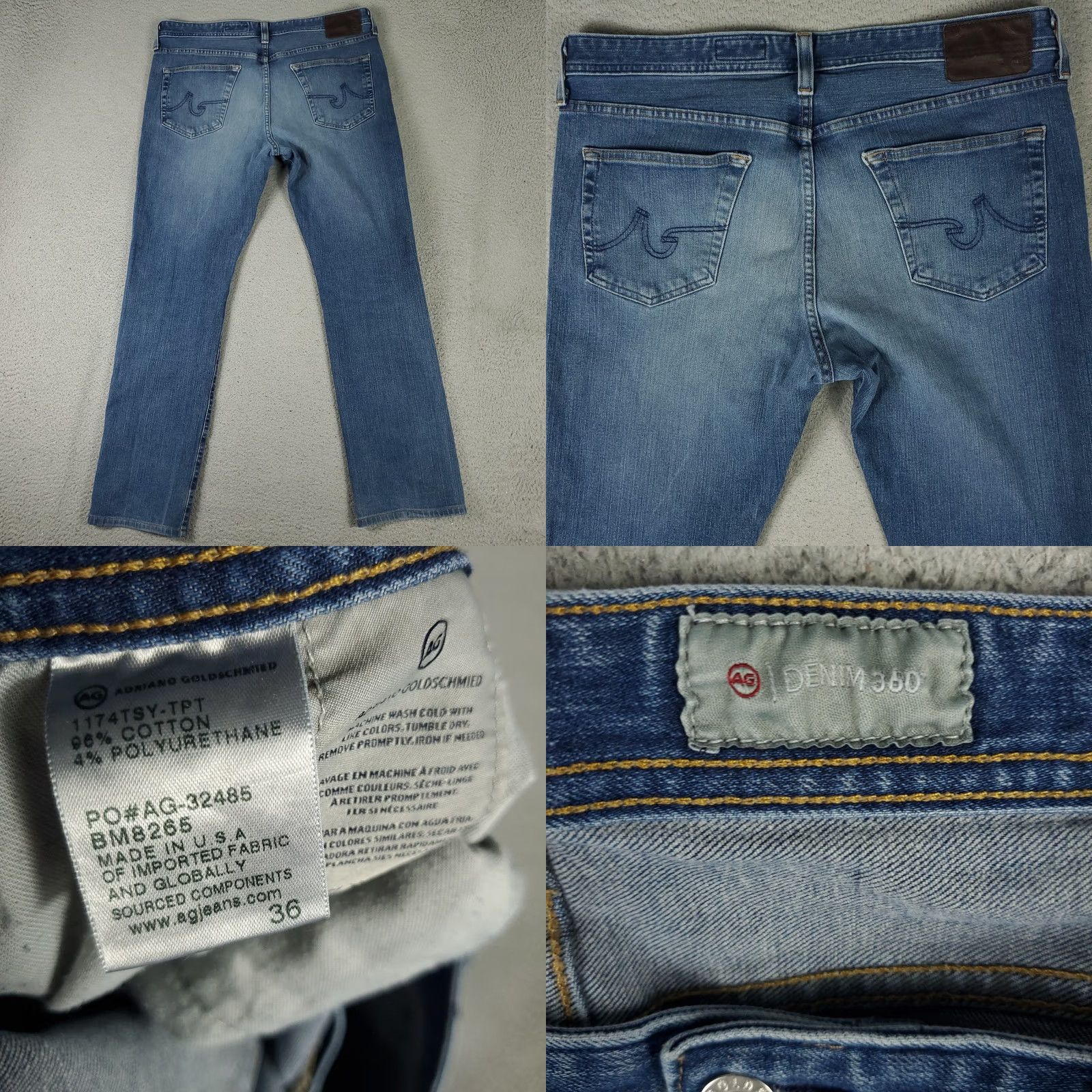 Vintage AG Adriano Goldschmied Jeans Mens 36x32 Blue The Graduate Tailored Leg Size US 36 / EU 52 - 8 Thumbnail