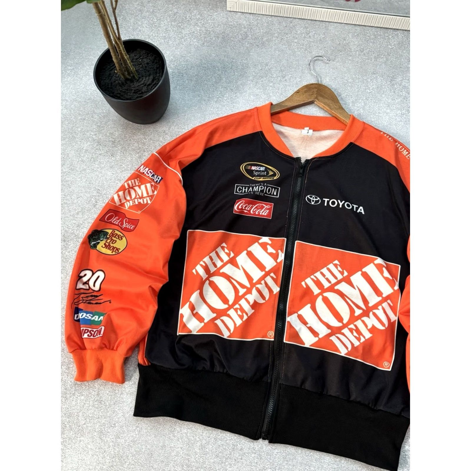 Vintage VINTAGE Toyota NASCAR Home Depot Logo Full Zip Bomber Jacket Men's L Orange 90s Racing Nascar ToyotA Size US L / EU 52-54 / 3 - 3 Thumbnail