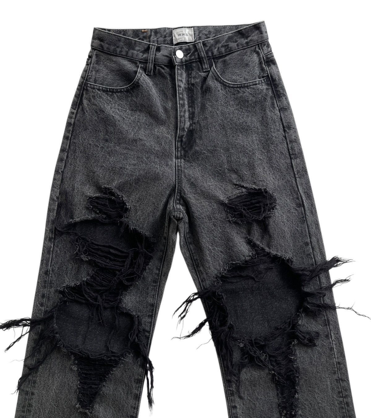 Japanese Brand Vintage W.W.G Ripped Distressed High Waist Denim Size 27" / US 4 / IT 40 - 4 Thumbnail