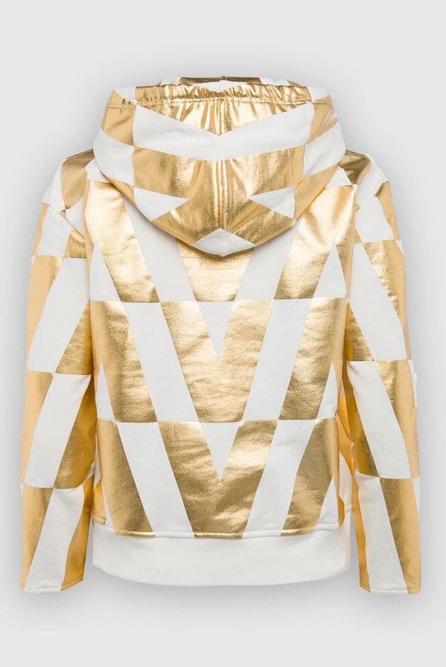 Valentino o1y0326 Hoodie in Gold/White Size L / US 10 / IT 46 - 2 Thumbnail