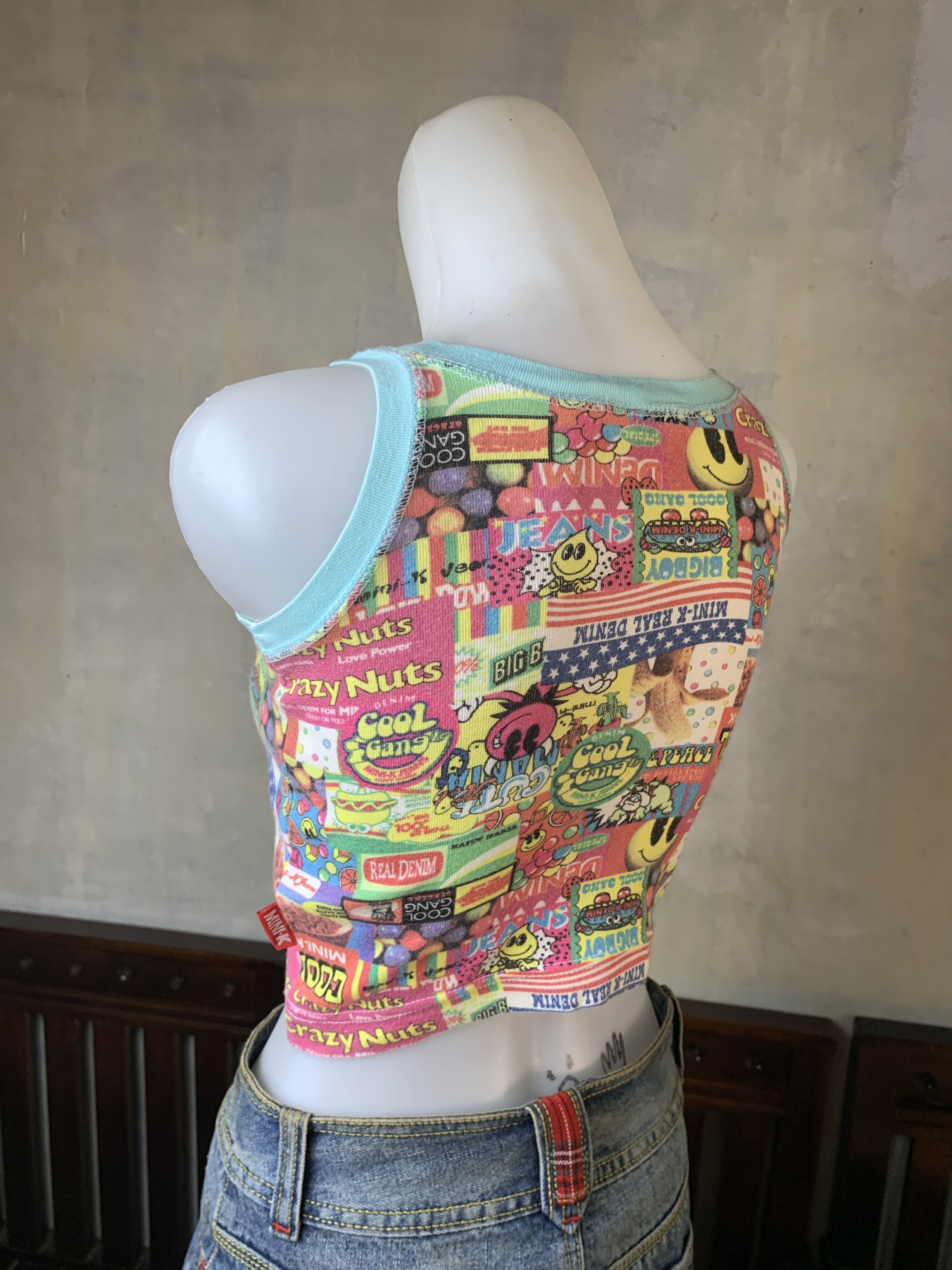 Angel Blue Mini-K Japan Candy Ringer Baby Tank Top (XS) Size XS / US 0-2 / IT 36-38 - 3 Thumbnail