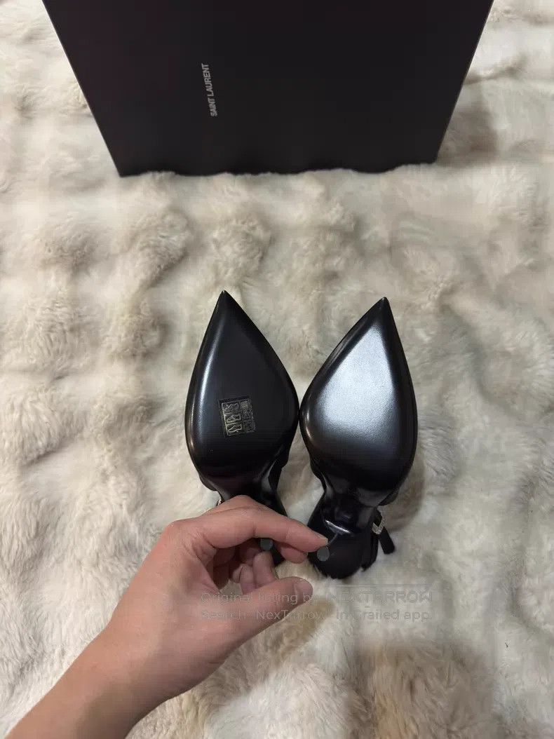 Saint Laurent Paris Saint Laurent Paris Satin Crystal Rhinestone High Heels Size US 5.5 / IT 35.5 - 6 Thumbnail