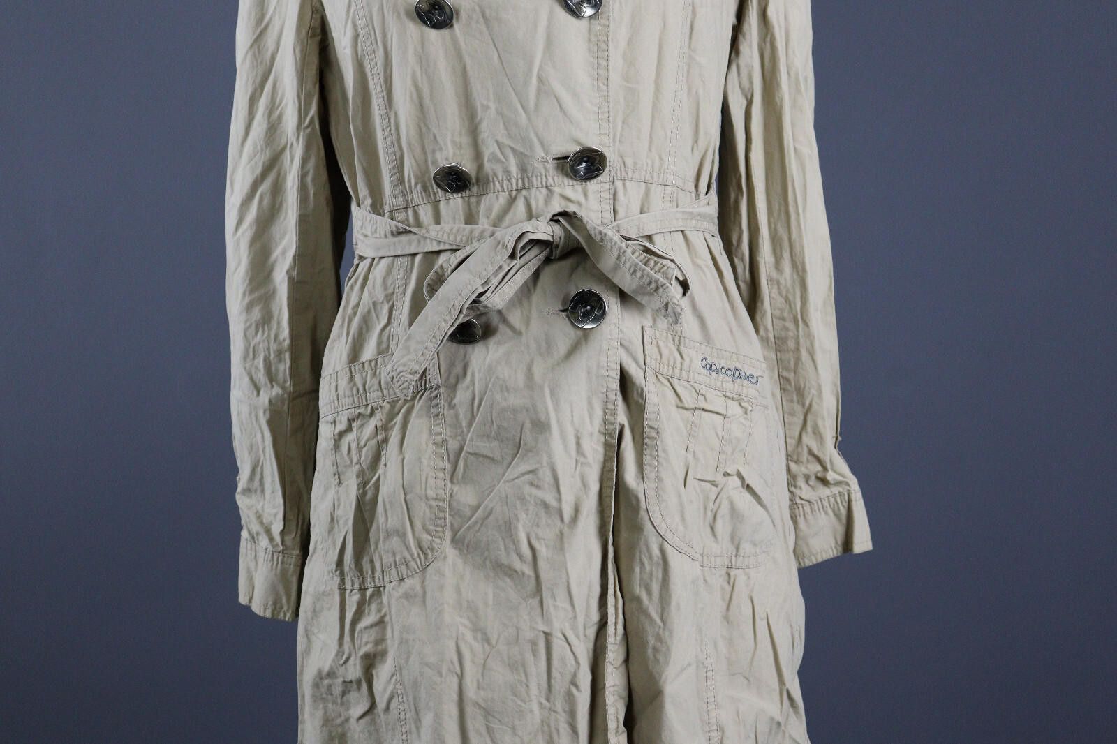 Designer Cop Copine Casual Double Belted Trench Coat Jacket Size 2 Size XS / US 0-2 / IT 36-38 - 4 Thumbnail