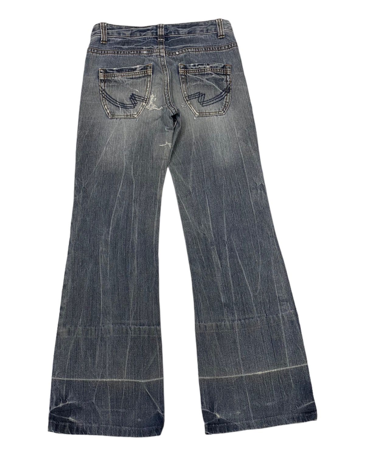Japanese Brand FLARED🔥COLZA JAPAN DISTRESS RIPS FLARE DENIM JEANS Size US 30 / EU 46 - 2 Thumbnail