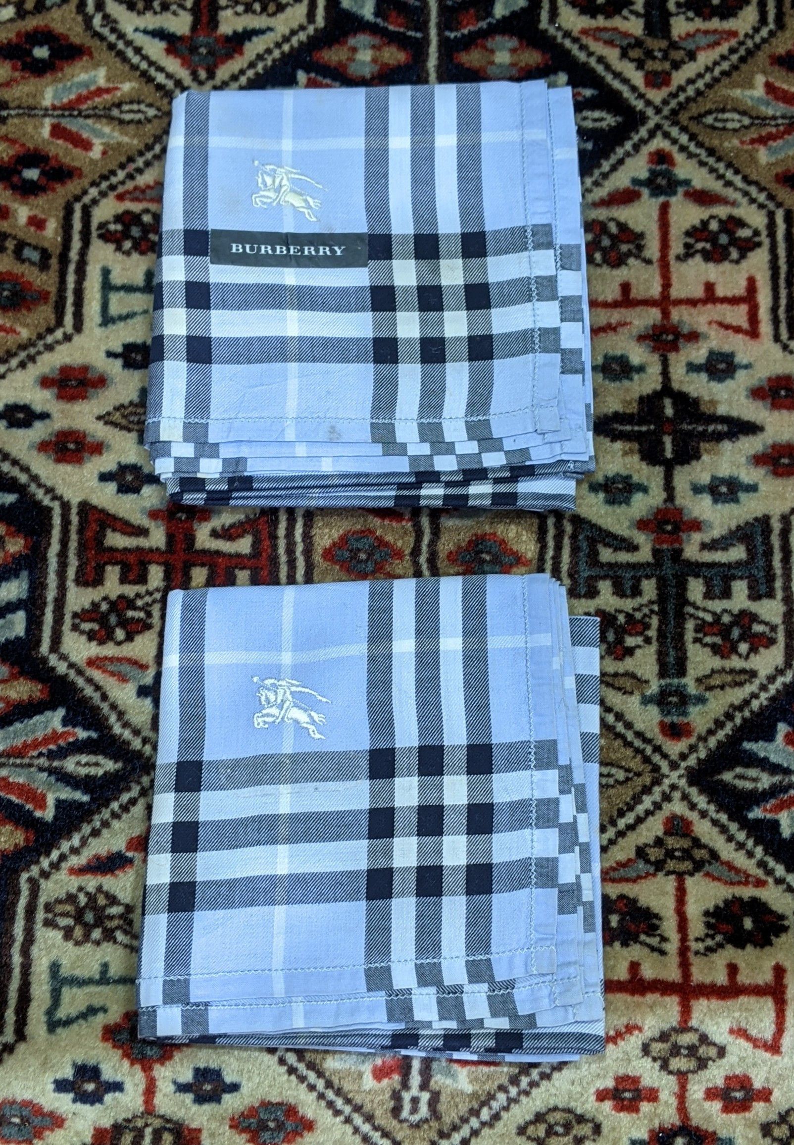 Burberry Combo 2pcs Blue Nova Check Burberry Handkerchief Size ONE SIZE - 1 Thumbnail
