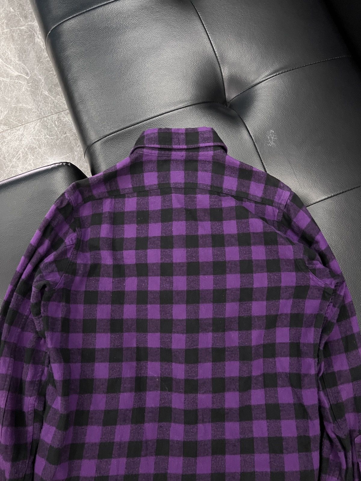 Bape A Bathing Ape OG 2000s Purple & Black Plaid Flannel Shirt Size US S / EU 44-46 / 1 - 6 Thumbnail