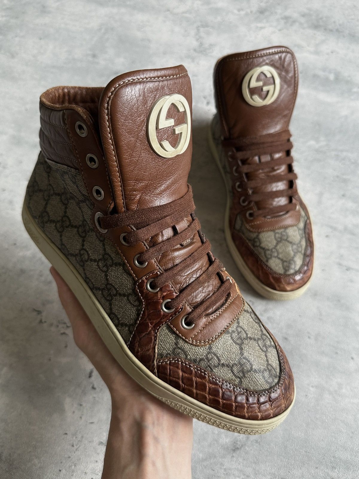 Gucci CROC LEATHER IMPRIME HIGH TOP Size US 7.5 / EU 40-41 - 1 Thumbnail